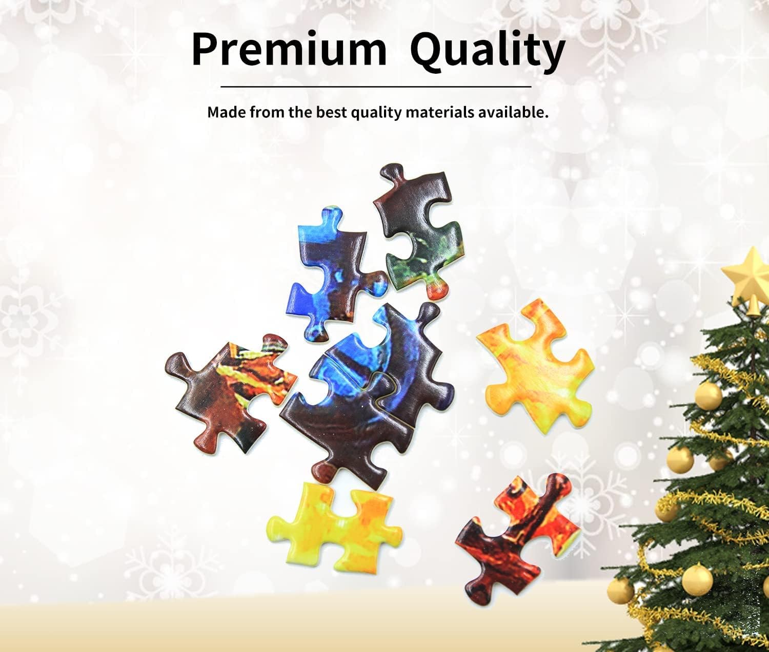 1000 Piece Cardboard Jigsaw Puzzles, Beautiful Christmas Puzzle - Every Piece Unique, Softclick Technology for 27x20 Inch - Image 3