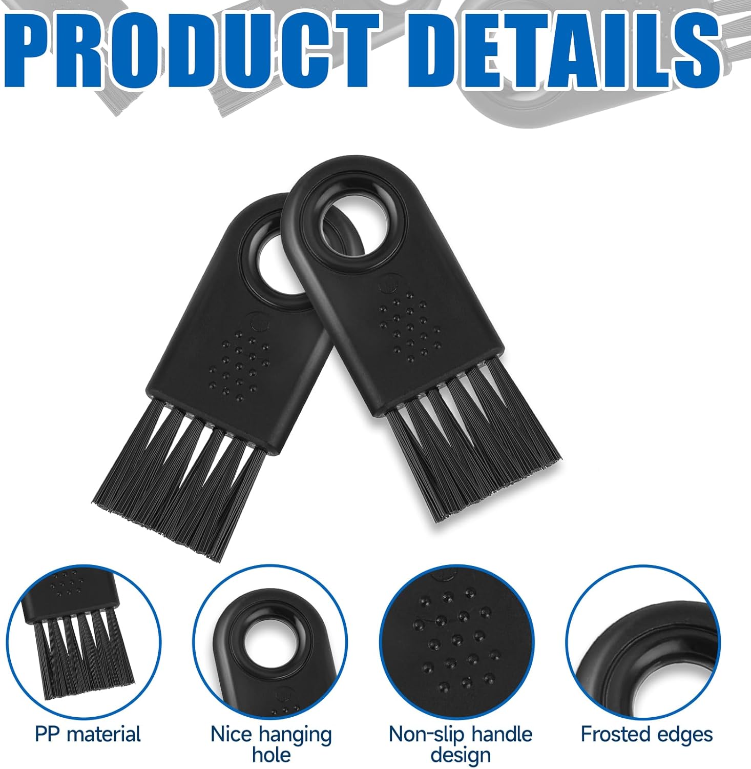 8 Pcs Shaver Cleaning Brush Set for Electric Hair Clippers - Razor Cleaner Nylon Hair Brush Set (Black) - Image 3