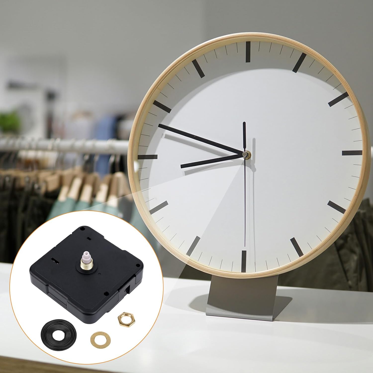 Quartz Clock Mechanism Replacement, 17/32 Inch Shaft Length Quartz Wall Clock Silent Movement Replacement Motor Battery Operated DIY Repair Parts, No Battery - Image 7