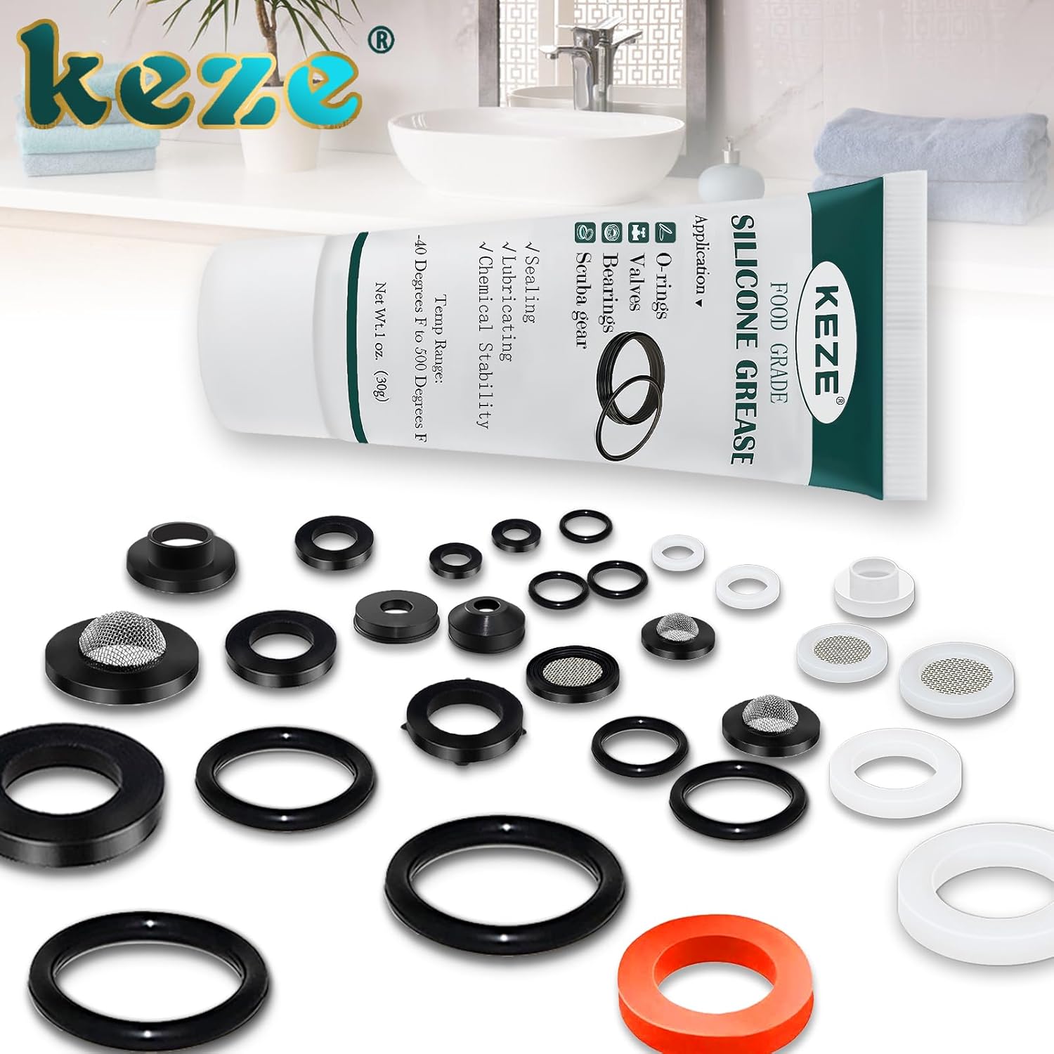 KEZE Waterproof Food Grade Silicone Lubricant Plumbers Grease for Valve Sealant Faucet Pool Lube O Rings Filter 1 oz 1-Pack - Image 7
