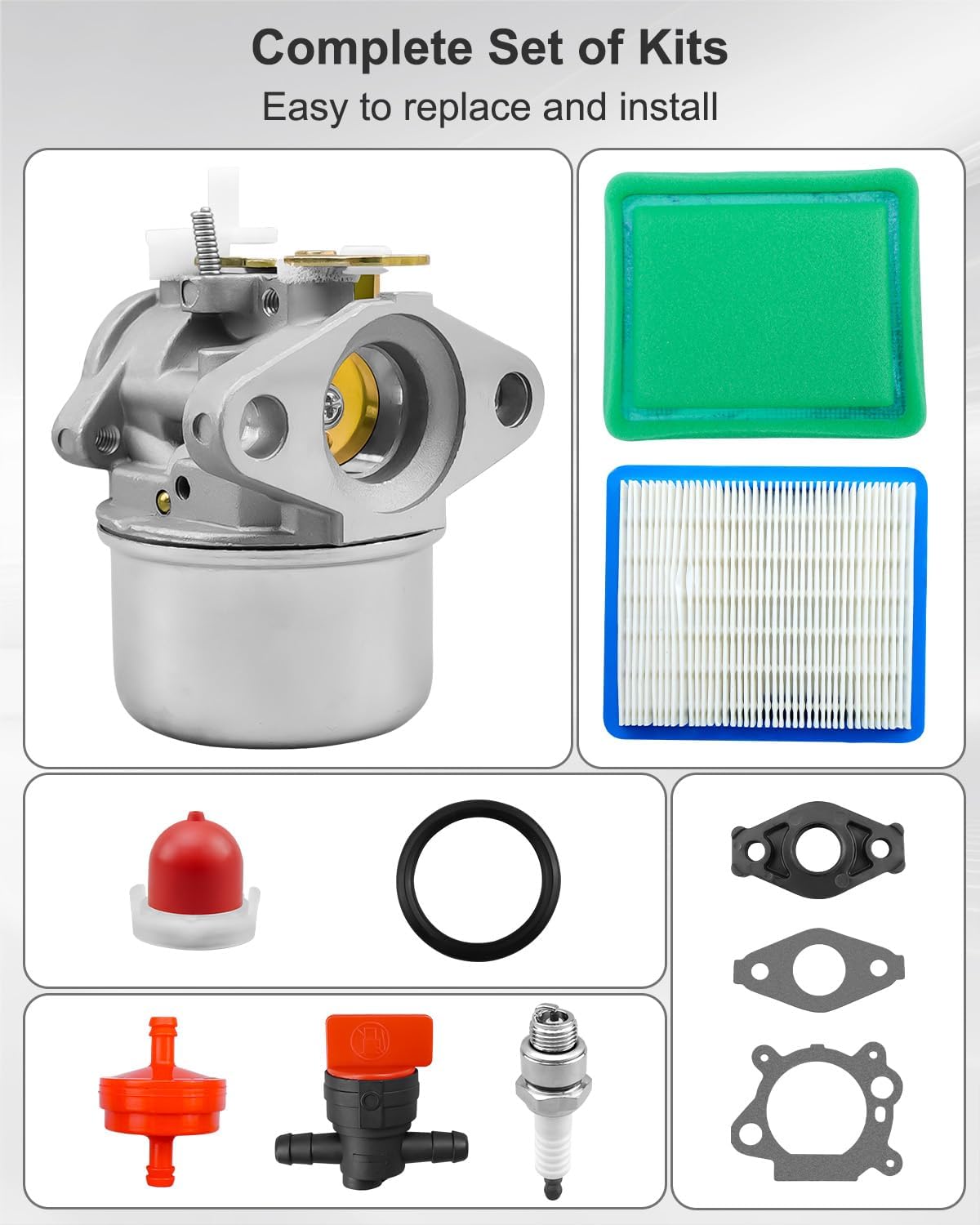 HUQUZN Carburetor Carb with Filter Spark Plug Fit for Coleman Powermate PM0401850 Pulse 1850 1500W Generator - Image 6