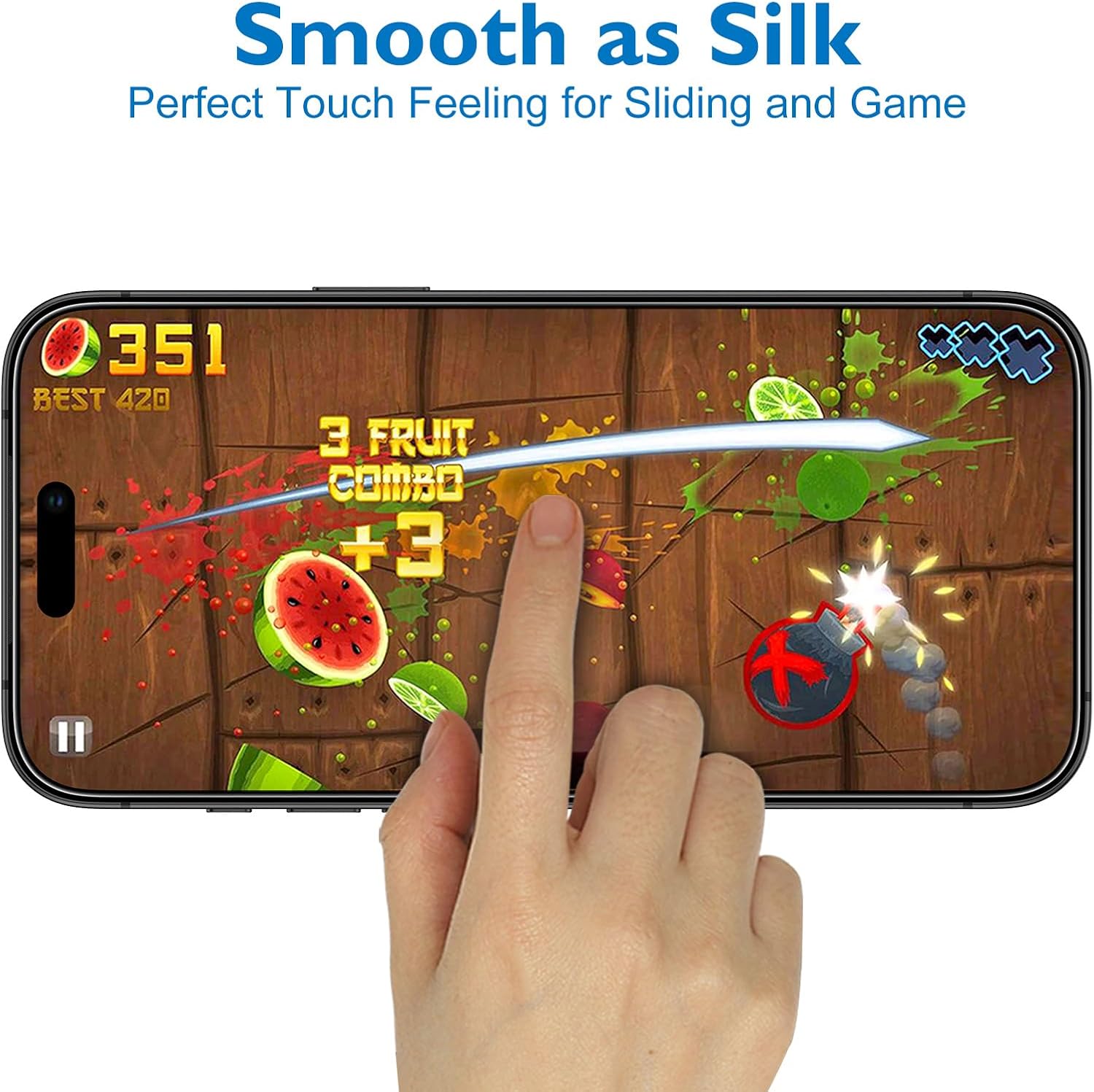 Mothca 2 Pack Matte Glass Full Coverage Screen Protector for iPhone 17 / iPhone 16 Pro 6.3-inch, Anti-Glare Anti-Fingerprint Black Edge Tempered Glass Film with Easy Installation Tool, Smooth as Silk - Image 4