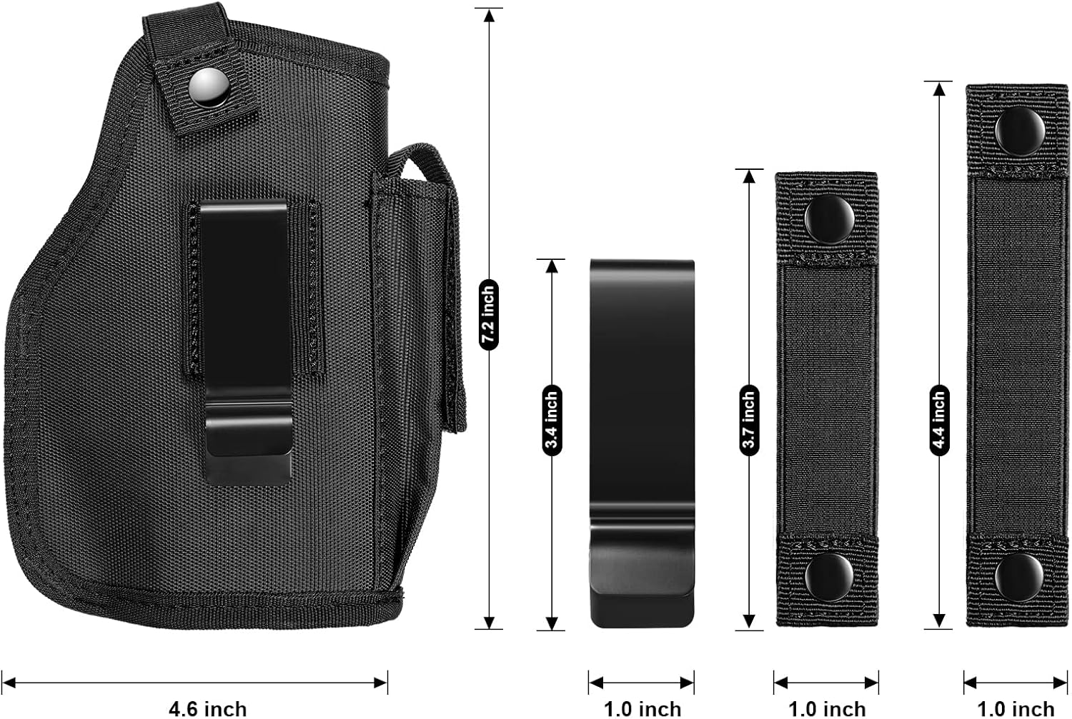 Concealed Carry Holster with Mag Pouch Fits Pistols with Light/Laser, Universal IWB/OWB Holsters for Men Women Fits Right Hand and Left - Image 3