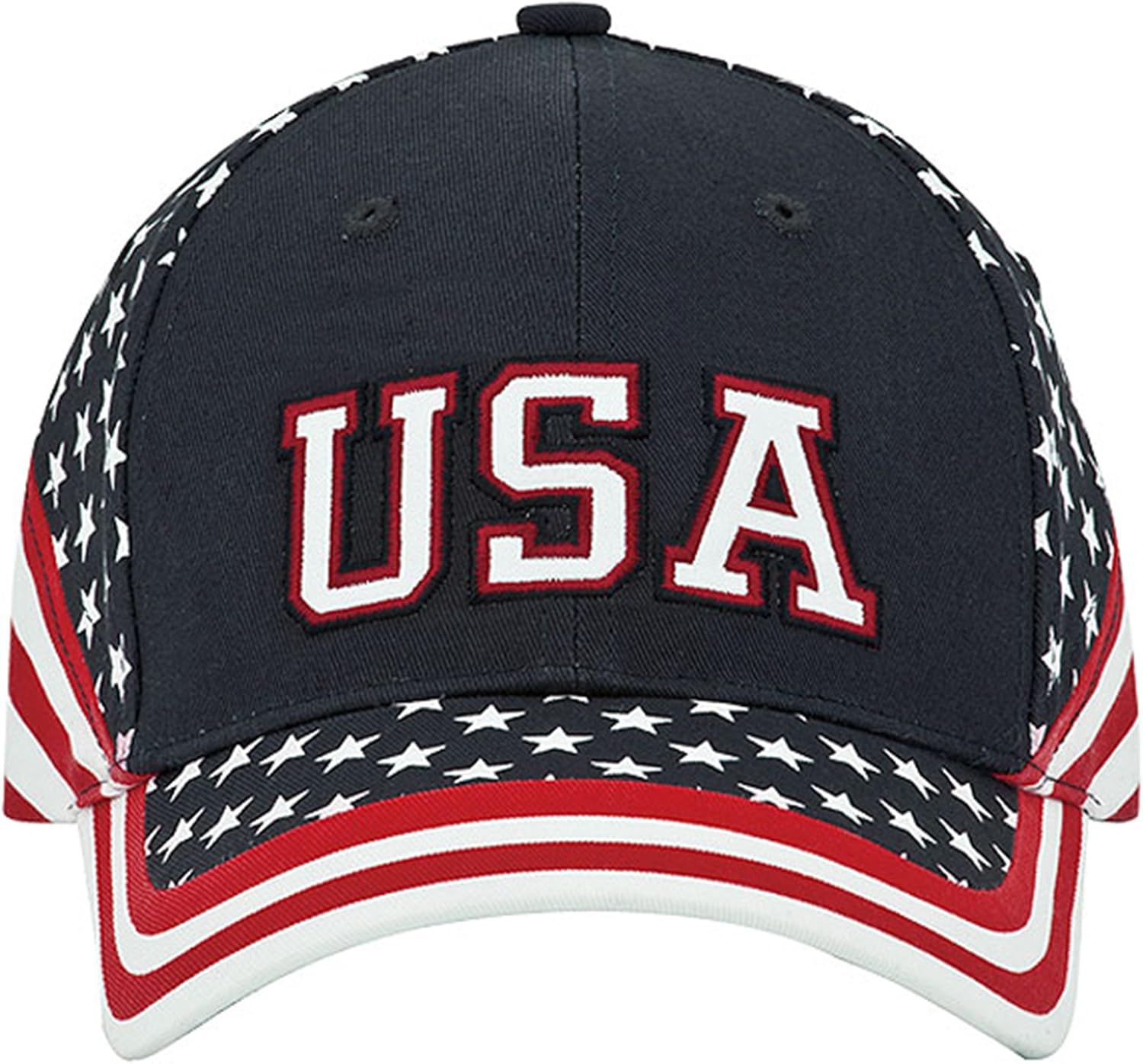 MG Washed Cotton Twill Stars & Stripes USA Ball Cap Hat USA Flag Cap - Image 2