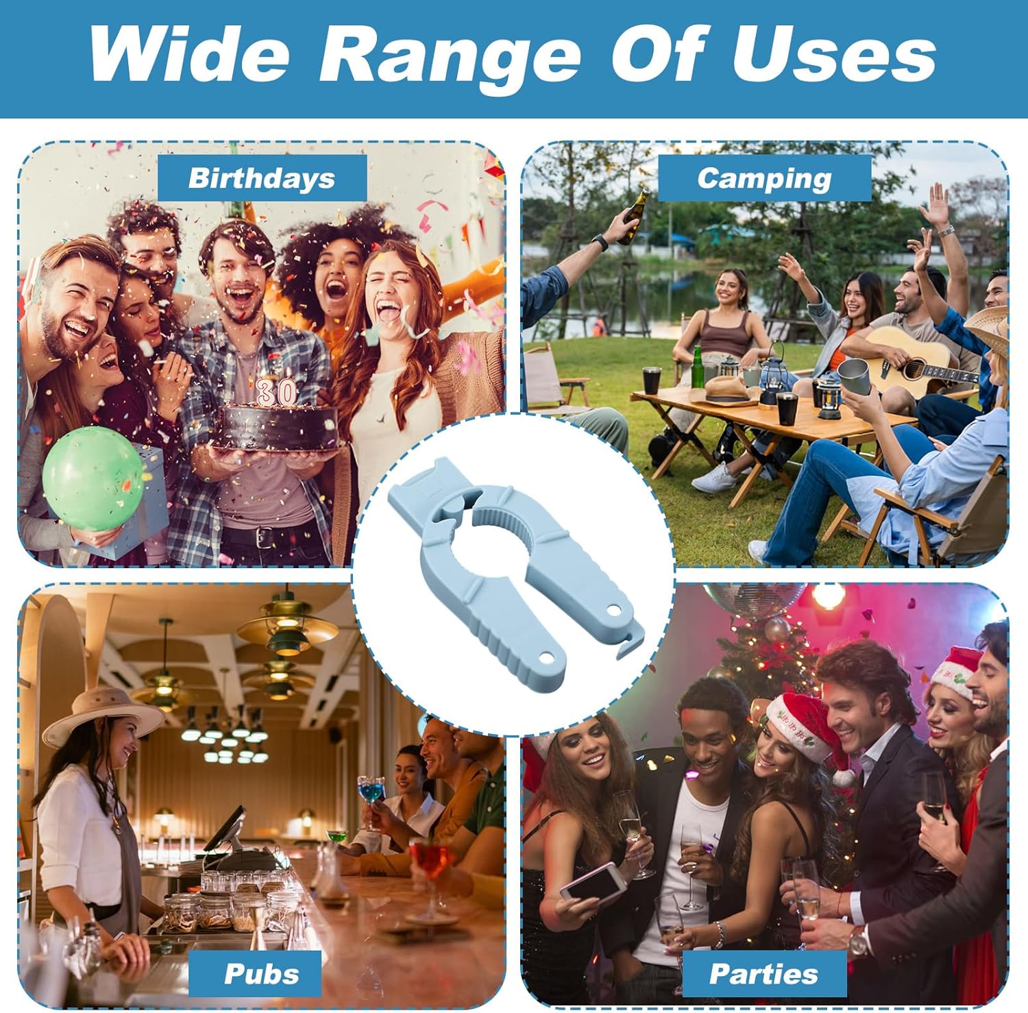 Yuanchu 4 Pcs Plastic Bottle Cap Openers, 3 in 1 Water Bottle Opener Multi-Purpose Soda Can Opener Pull Tab Opener for Arthritic Hands Seniors - Image 7