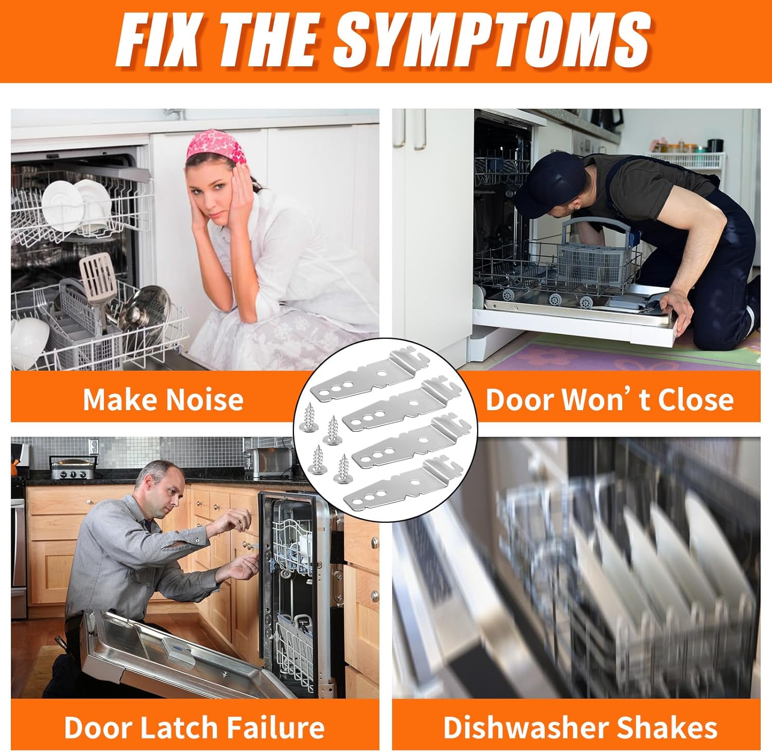 4 Pack 8269145 Dishwasher Mounting Bracket Replacement Parts with Screws Exact Fit for Kenmore Whirlpool KitchenAid Dishwasher, Replaces 8269145 WP8269145VP - Image 6