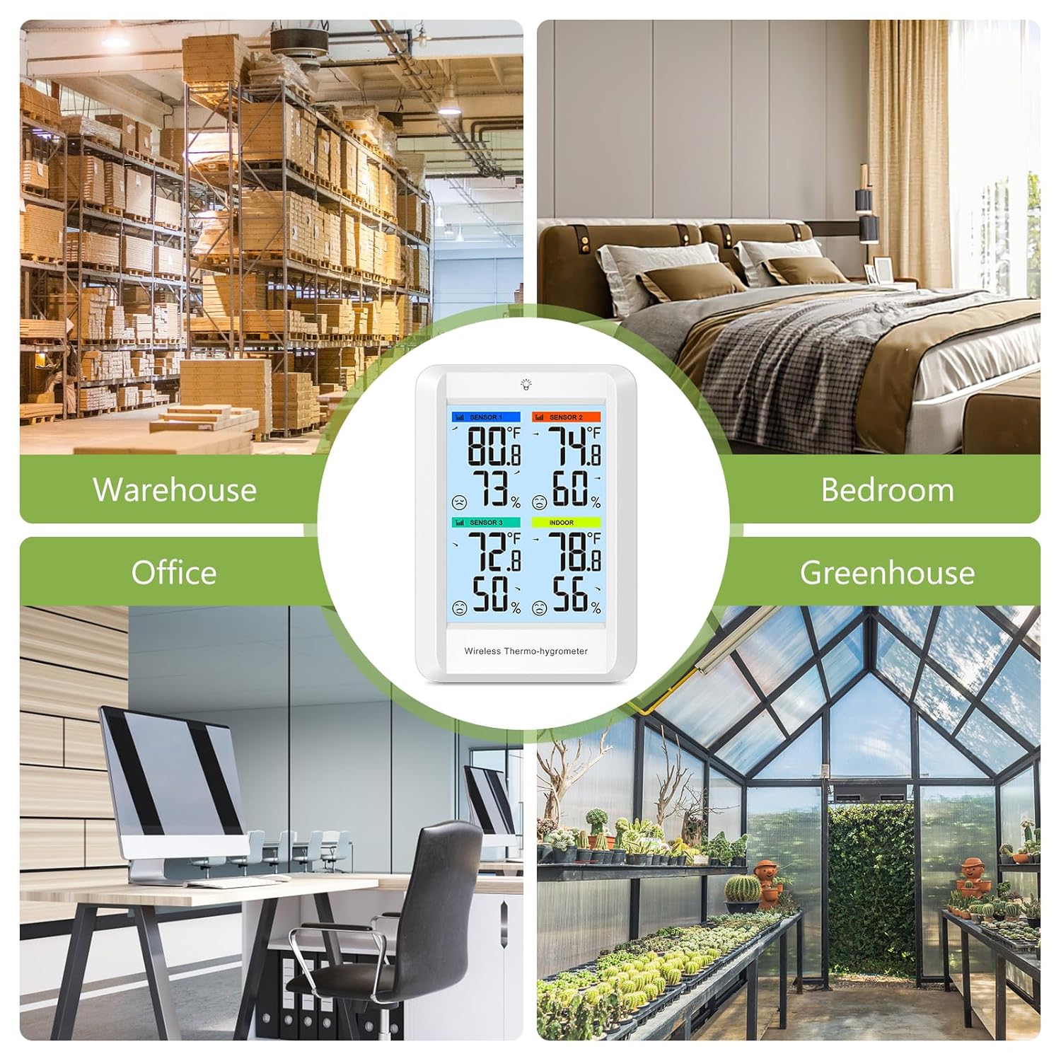 KeeKit Indoor Outdoor Thermometer, Wireless Digital Hygrometer Thermometer with 3 Remote Sensors, Temperature Humidity Monitor with Alarm Function, Replaceable °C and °F for Home - Image 8