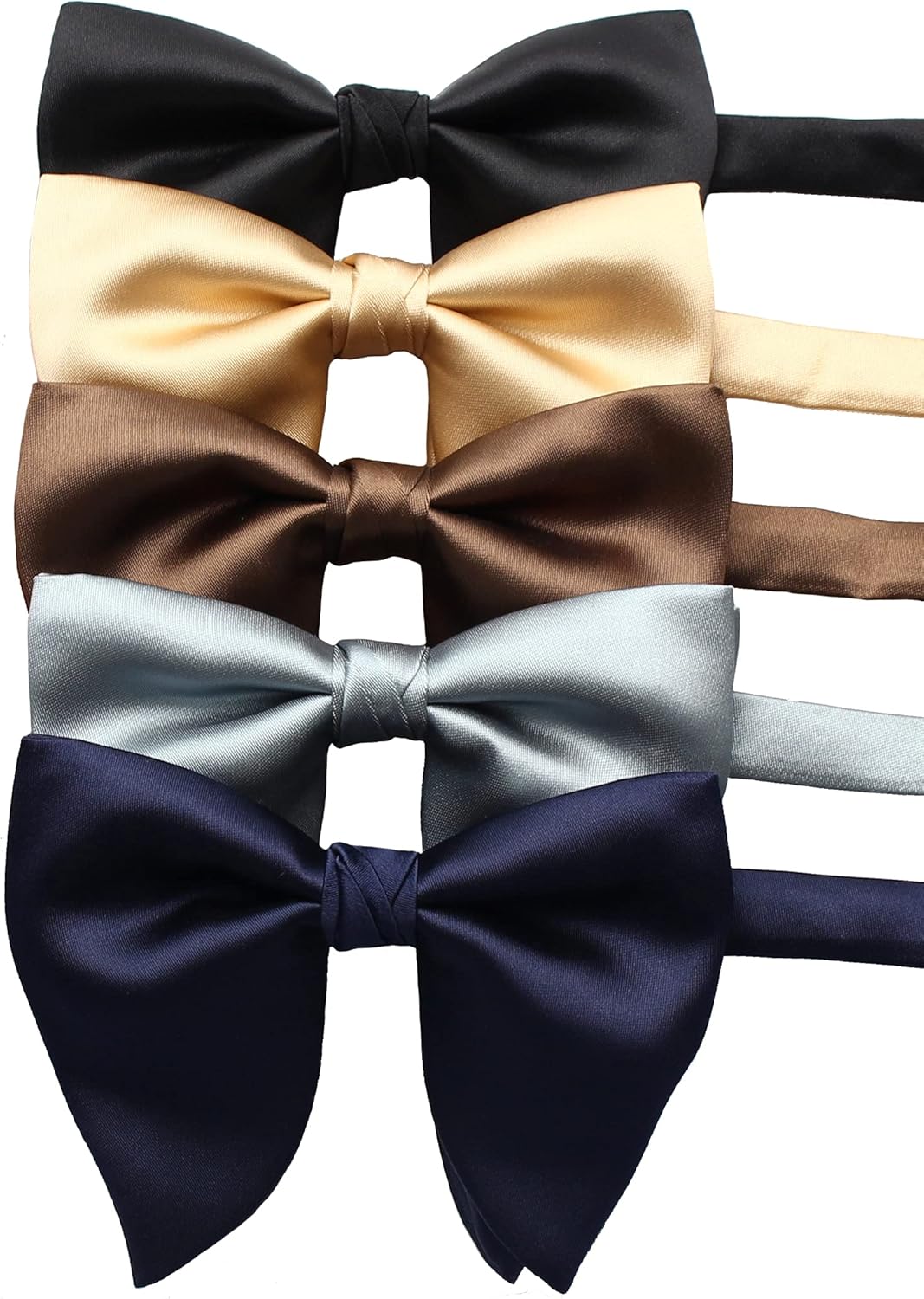 Lovacely Mens Oversized Satin Silk Bow Tie Solid Color Formal Tuxedo Big Bowtie - Image 5