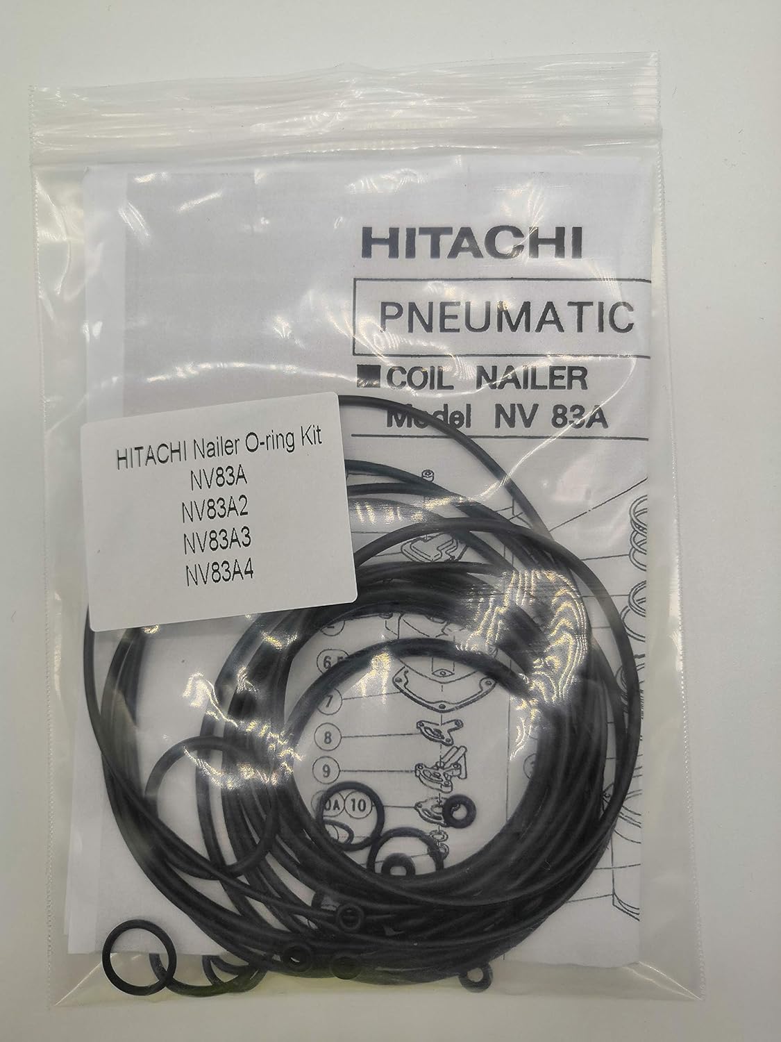 O-RING REBUILD KIT FOR HITACHI NV83A NV83A2 NV83A3 NV83A4 3-1/4" FULL HEAD FRAMING COIL NAILER GUN WITH TRIGGER O-RINGS