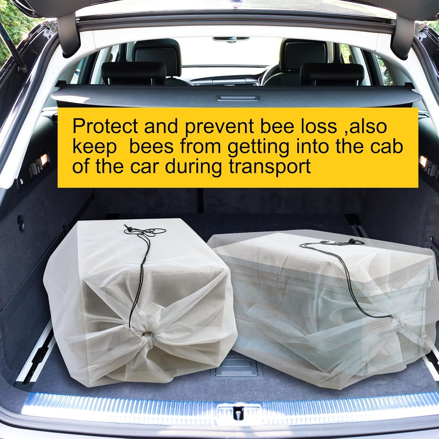 2 Pack Beehive Mesh Transport Bag, 35 × 37 Inch Breathable Bee Hive Nuc Box Package Net Bag with Drawstring Beekeeping Supplies for Beekeeping Starter Transport Bee Box - Image 4