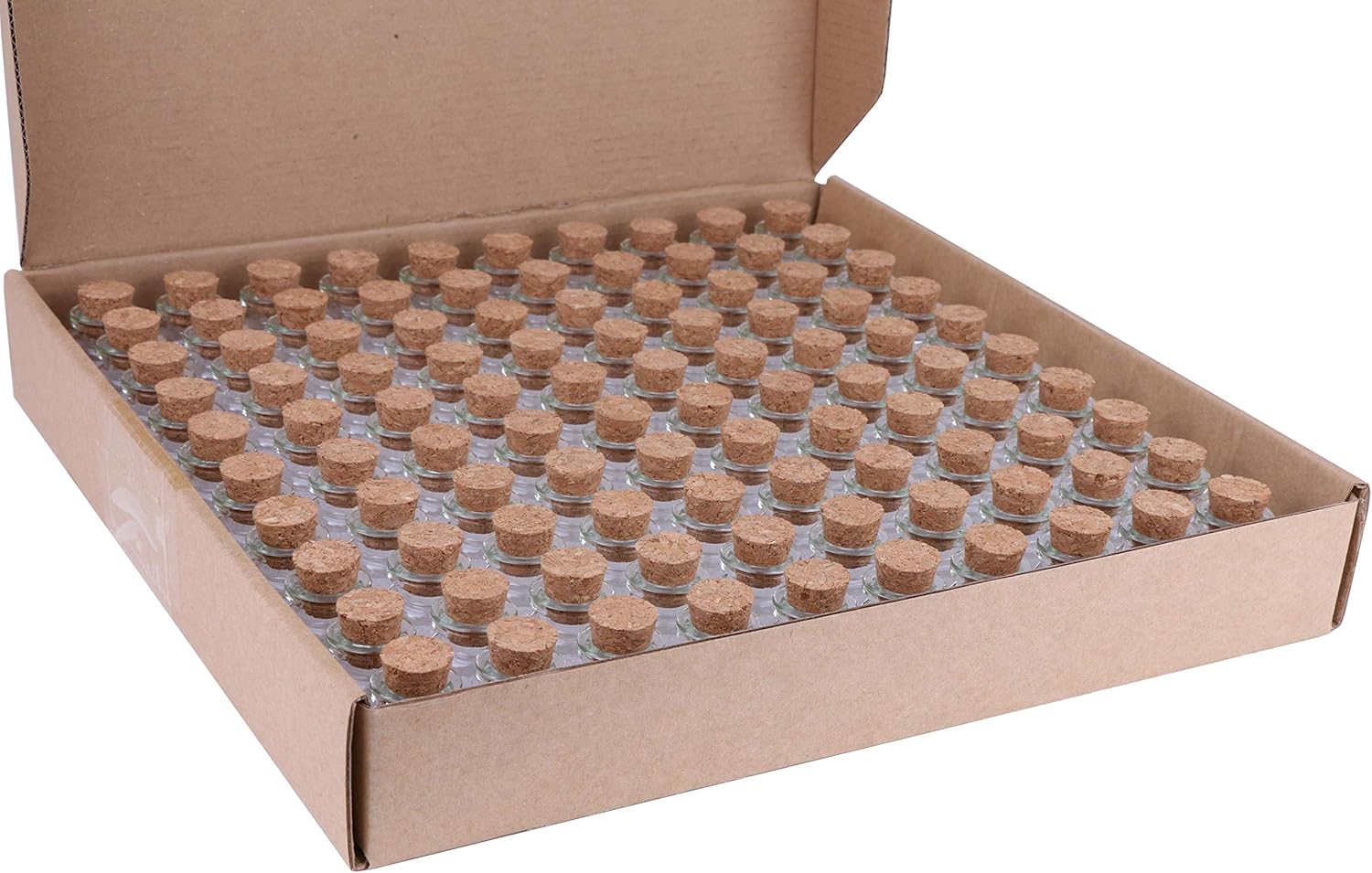 MaxMau 100 Count Small Glass Bottles with Corks,5ml Tiny Vials Clear Mini Jars Wooden Stopper for Art Crafts Storage Party Decoration Wedding Favors - Image 7