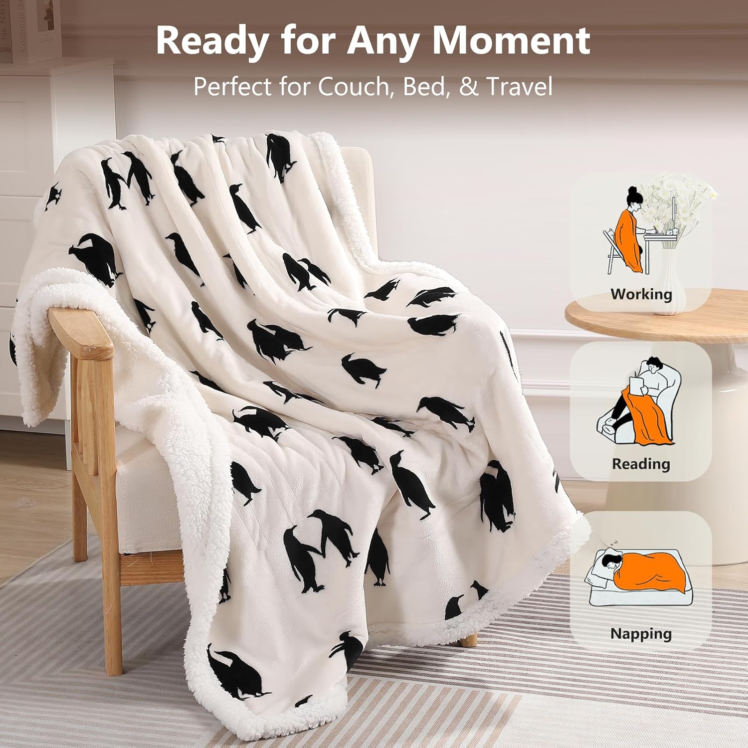 Electric Throw Blanket Heated Blanket Throw with 5 Heating Levels & 4 Hours Auto Off 50"x60" Cute Heated Throw Blanket with ETL & FCC Certification for Home Office, Machine Washable, Great Gift - Image 5
