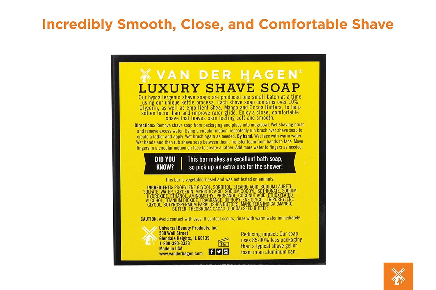Van Der Hagen Men's Luxury Scented Shave Soap (Pack of 3) - Image 3
