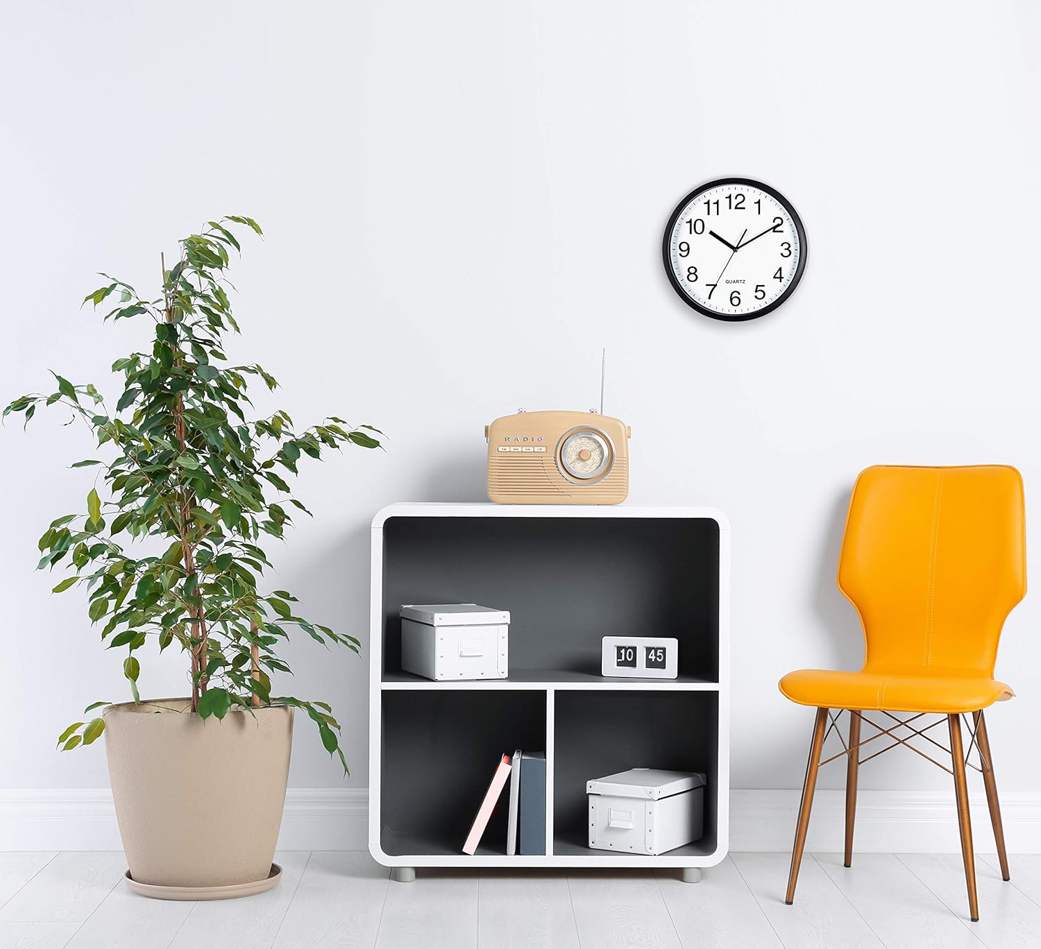 Bernhard Products Black Wall Clock Silent Non Ticking 10 Inch Bold Quality Quartz Battery Operated Round Easy to Read Home/Kitchen/Office/Classroom/School Clocks, Sweep Movement - Image 5