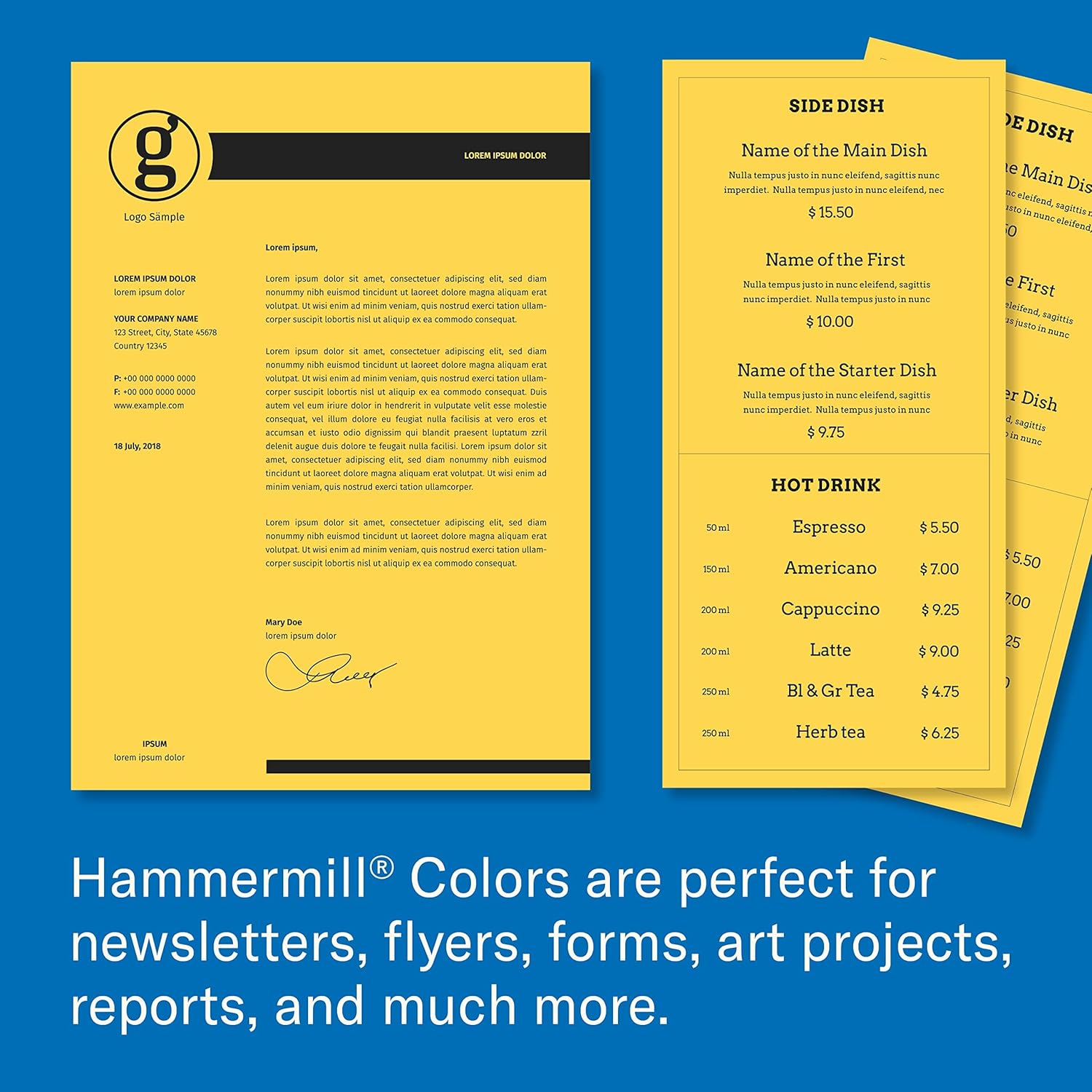 Hammermill Colored Paper, 20 lb Goldenrod Printer Paper, 8.5 x 11-1 Ream (500 Sheets) - Made in the USA, Pastel Paper, 103168R - Image 7
