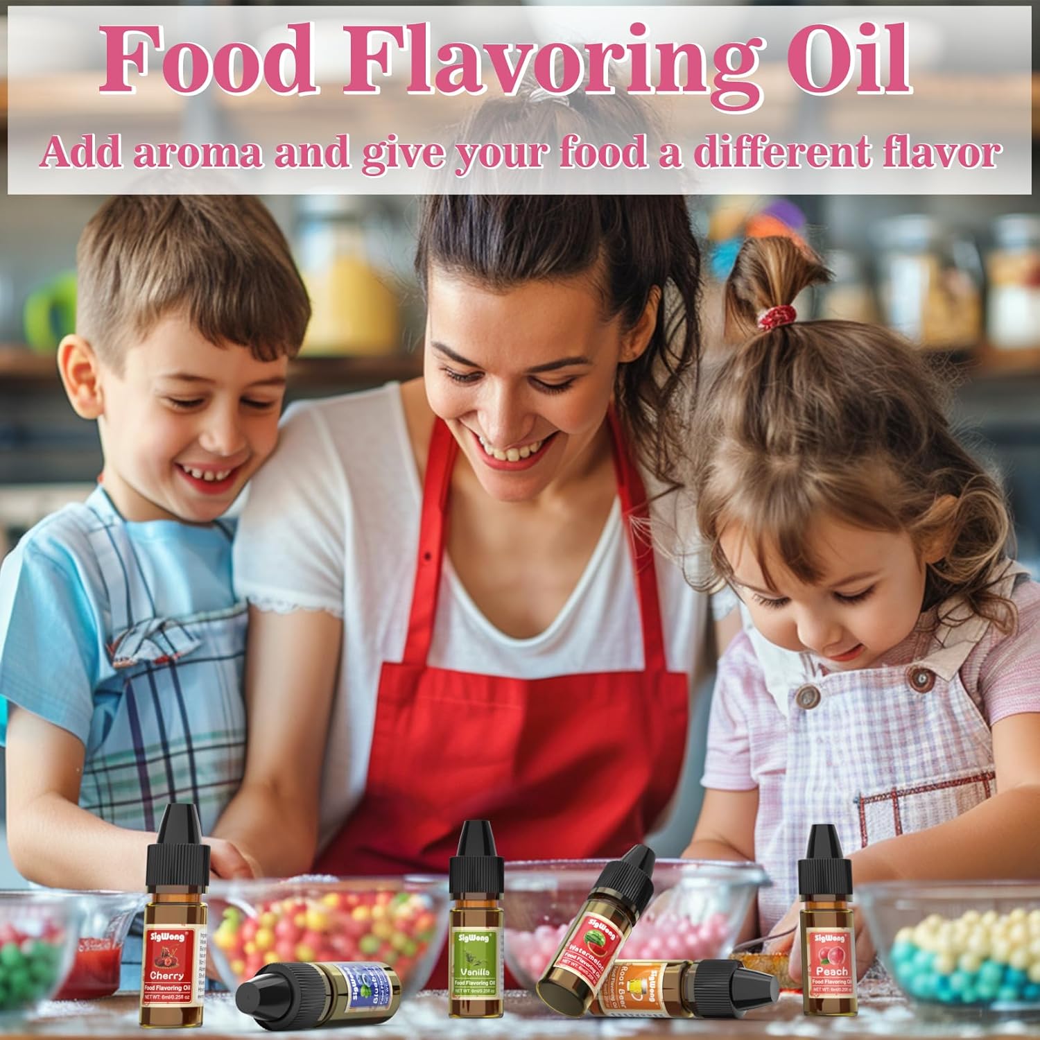 Food Flavoring Oil - 10 Flavors Liquid Lip Gloss Flavoring Oil, Concentrated Candy Flavors for Lip Balm, Baking, Drinks, Cooking, Soap and Slime Making, Water & Oil Soluble - 0.25 Fl Oz (6 ml) Bottles - Image 6