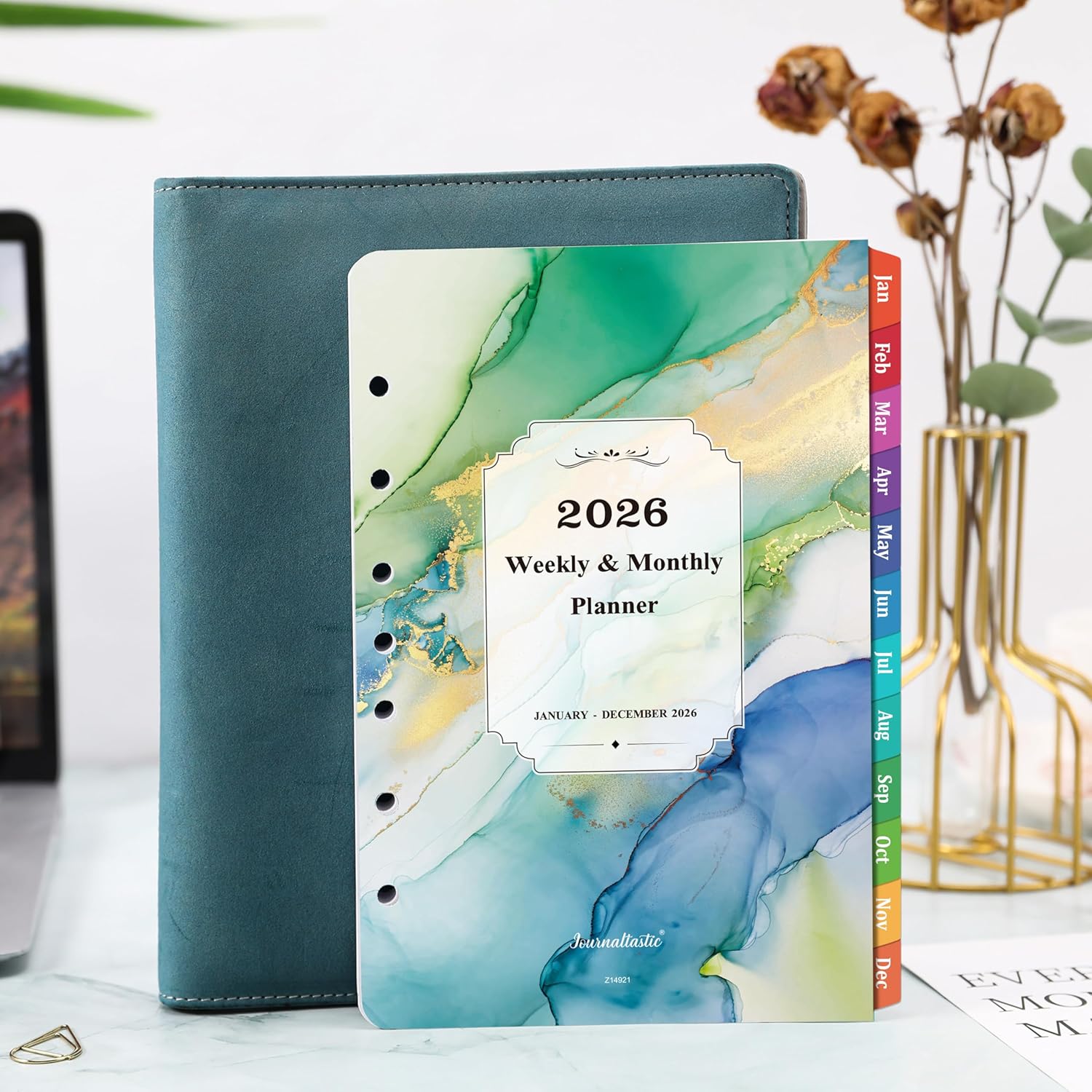 2026 Planner Refills - Planner Refills 2026, JAN 2026 - DEC 2026, A5 Planner Inserts, 2026 Weekly and Monthly Planner Refill, 5.5 x 8.5 inch, 7 Holes - Green - Image 7