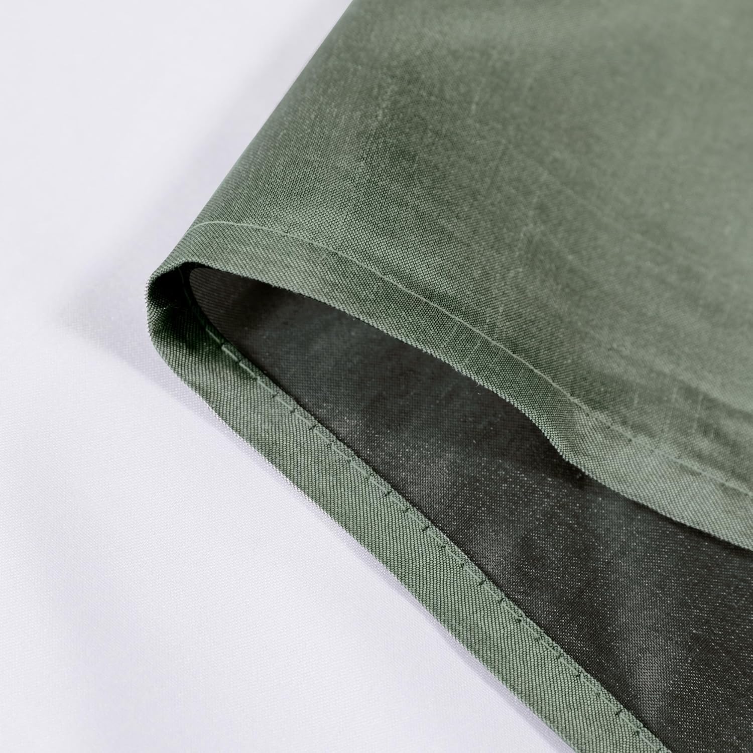 Chyhomenyc Uptown 2PCS Sage Green Kitchen Tier Curtains 36 inch Length, Faux Silk Room Darkening Soft Lightweight Short Cafe Curtains for Farmhouse Bathroom Bedroom Small Windows, Each 30Wx36L inch - Image 3