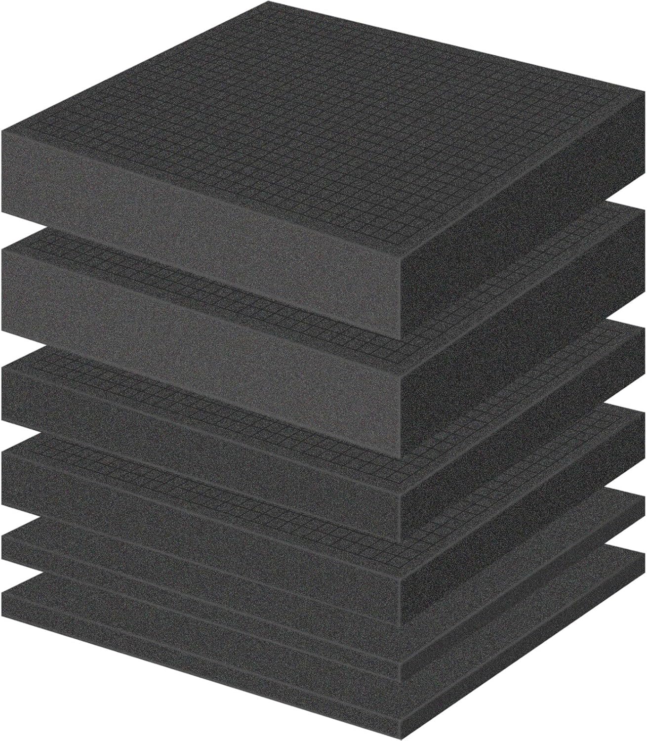 6 Pcs Pick and Pluck Foam 16" L x 12" W Packing Pick Apart Foam Inserts for Case Pre-Cubed High Density for Case Tool Camera