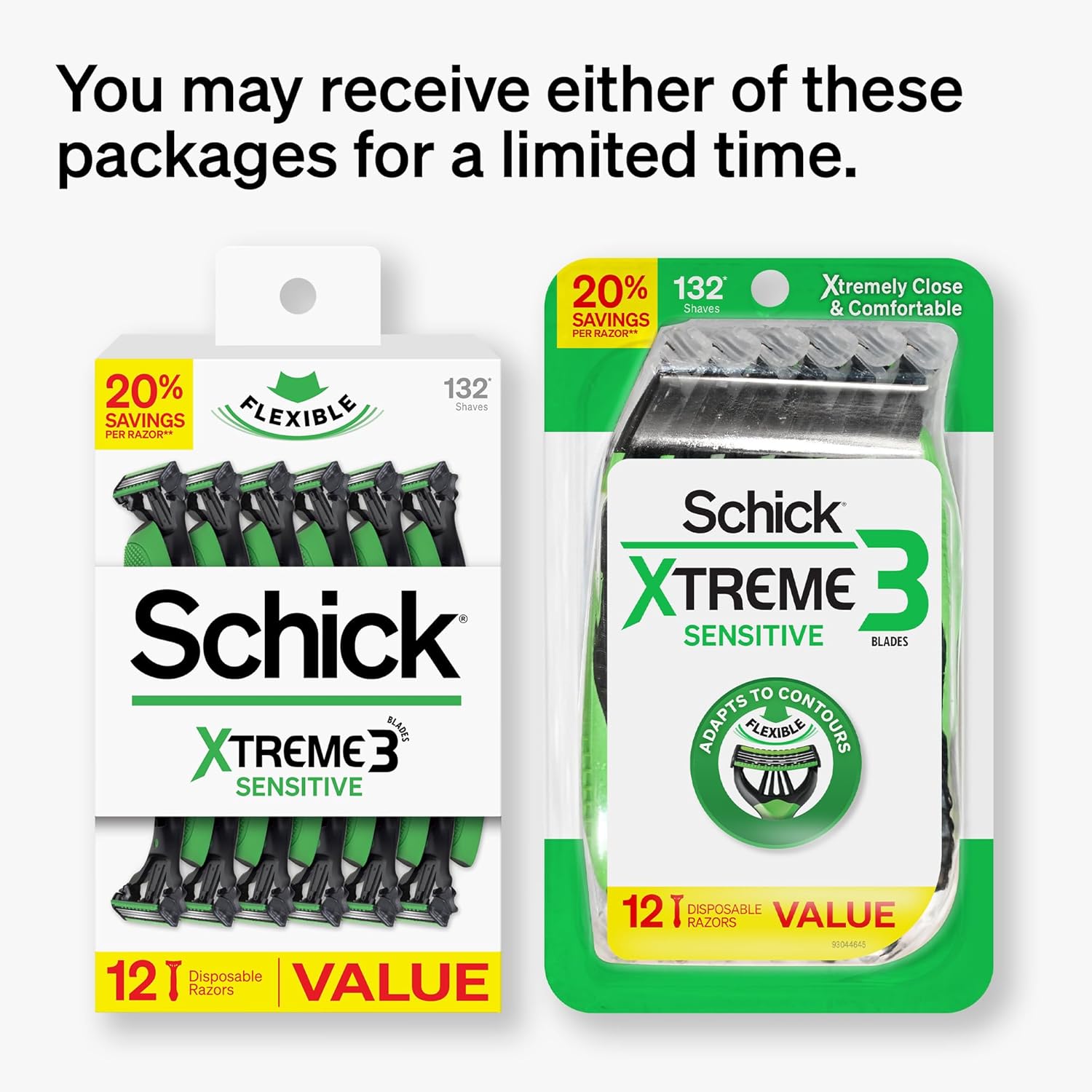 Schick Xtreme 3 Original Sensitive Disposable Razors for Men | Disposable Mens Razors for Shaving Sensitive Skin, 12ct - Image 3