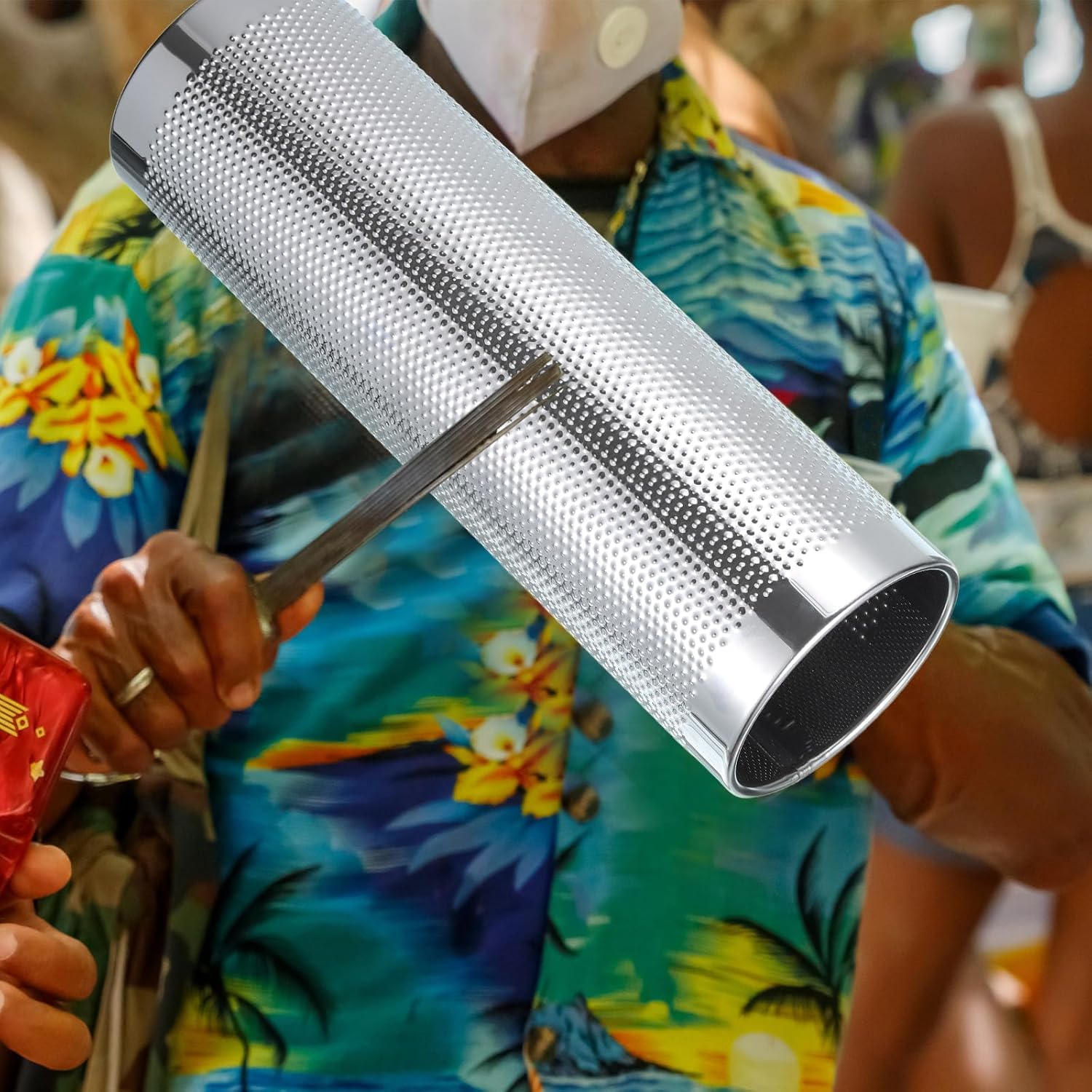 MECCANIXITY Stainless Steel Guiro Shaker Instrument 3" x 10" Latin Percussion Instrument with Scraper Musical Training Tool Metal Guiro for Band Sand Hammer Performance - Image 6