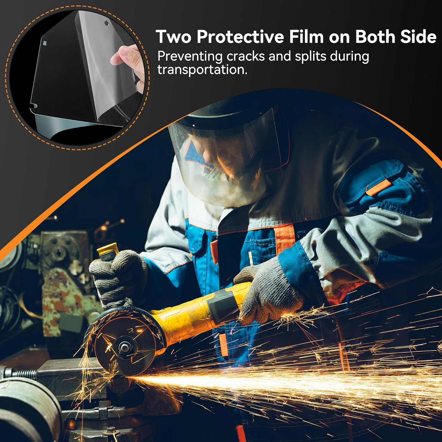 Feekoon 1 Pack Replacement Window Compatible with Jackson Safety MAXVIEW Premium Face Shield Mask, Face Shield Replacement Lens for Grinding, Cutting, Clear Tint, Polycarbonate, Uncoated - Image 6