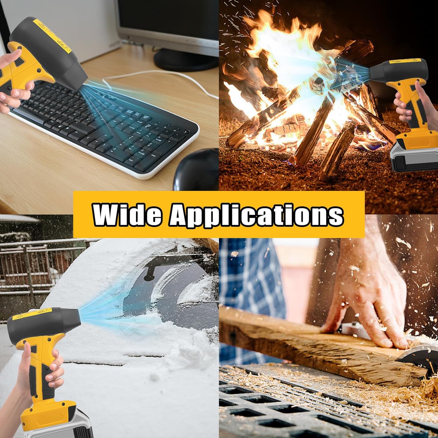 Mini Jet Blower Portable Violent Turbo Fan for Dewalt 20V Battery, 4-Speed Wireless High Speed Fan, for Computer Key Board Cleaning,Hair Drying,Camping,Outdoors,Car (No Battery) - Image 4