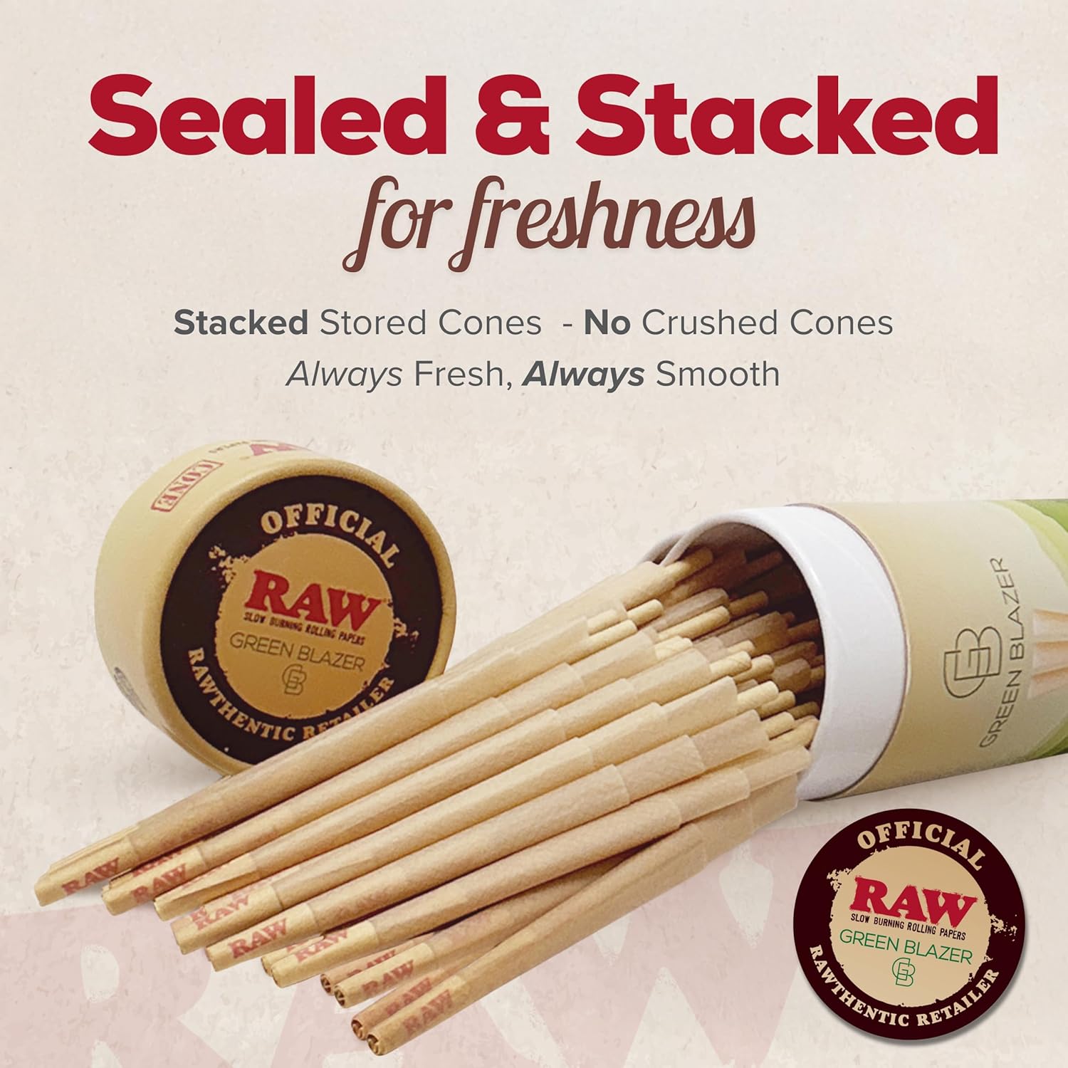 RAW Pre Rolled Cones - Single Size Dogwalker 70/30 (70mm) - 100 Pack - Mini RAW Cones with Tips for Smoking - Slow-Burning Classic Rolling Paper - Image 4