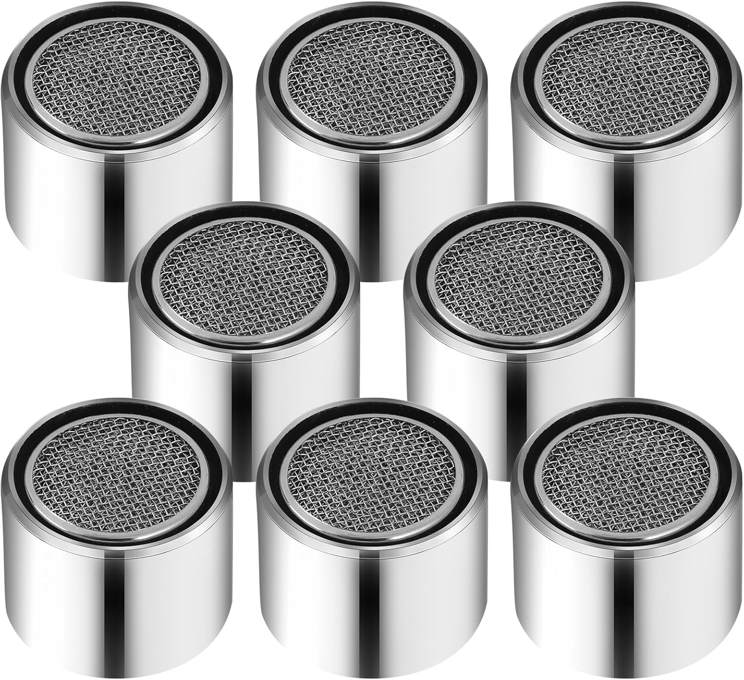 Faucet Aerator for Kitchen and Bathroom Sink, 8 Pcs Female Thread Chrome Brass 55/64 Inch 22mm Filter With Gasket - Image 6