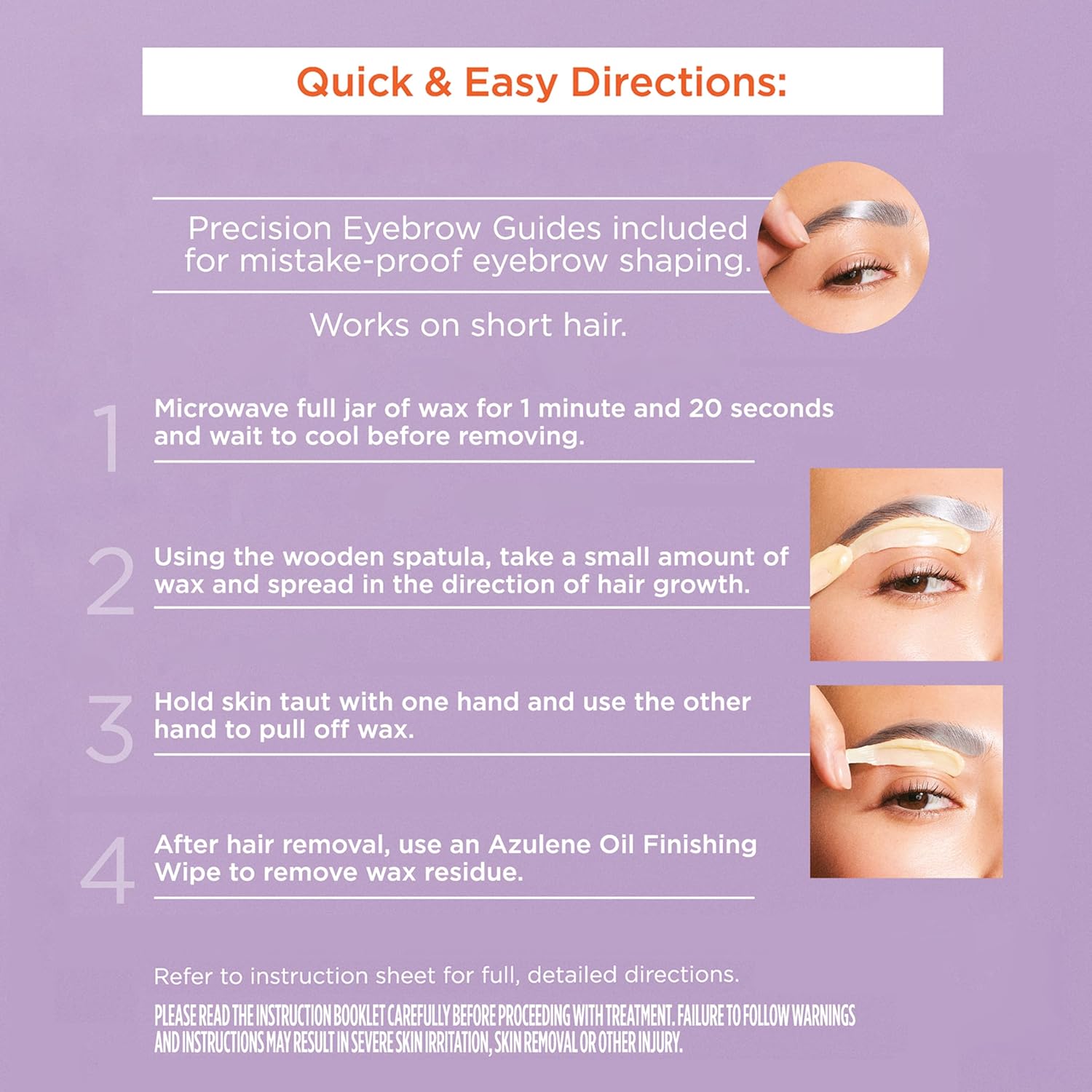 Sally Hansen Stripless Wax Kit for Face, Eyebrow & Lip | Mircrowavable Wax, At-Home Hair Removal Kit, Quick & Easy - Image 4