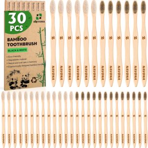 Navona 30 PCS Bamboo Toothbrushes P...