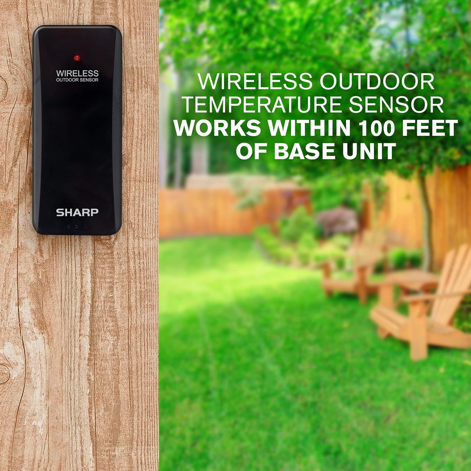 Sharp Atomic Clock with Bright Color Display, Atomic Accuracy, Jumbo 3" Easy to Read Numbers - Indoor/Outdoor Temperature Display with Wireless Outdoor Sensor - Image 5