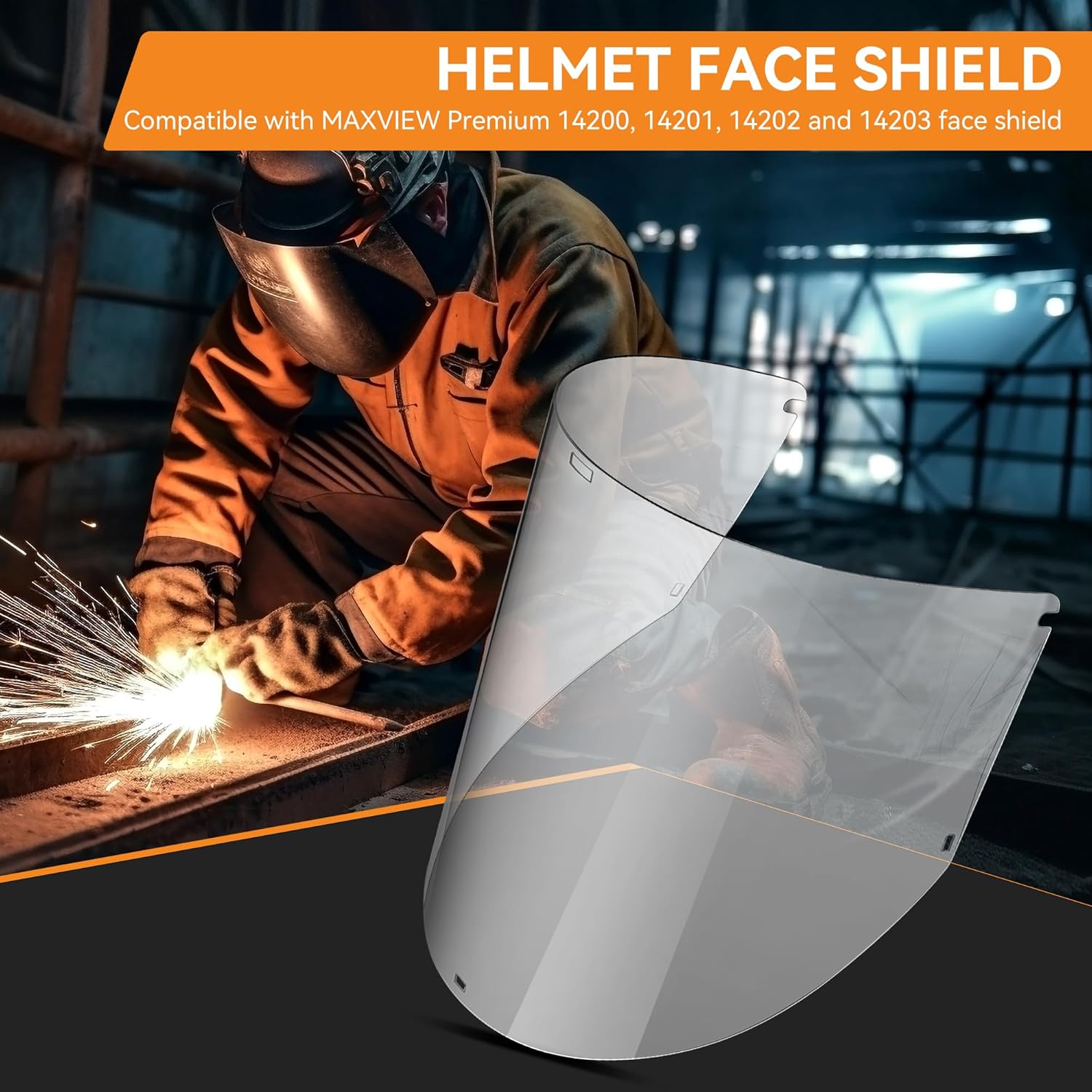 Feekoon 1 Pack Replacement Window Compatible with Jackson Safety MAXVIEW Premium Face Shield Mask, Face Shield Replacement Lens for Grinding, Cutting, Clear Tint, Polycarbonate, Uncoated - Image 3