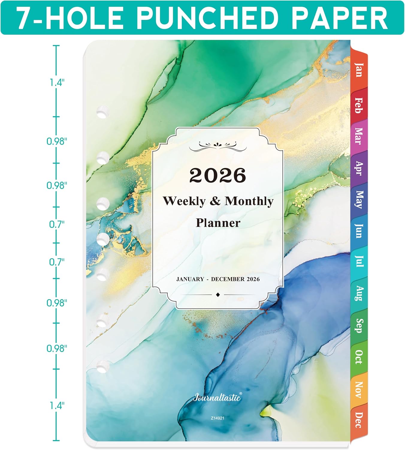2026 Planner Refills - Planner Refills 2026, JAN 2026 - DEC 2026, A5 Planner Inserts, 2026 Weekly and Monthly Planner Refill, 5.5 x 8.5 inch, 7 Holes - Green - Image 6