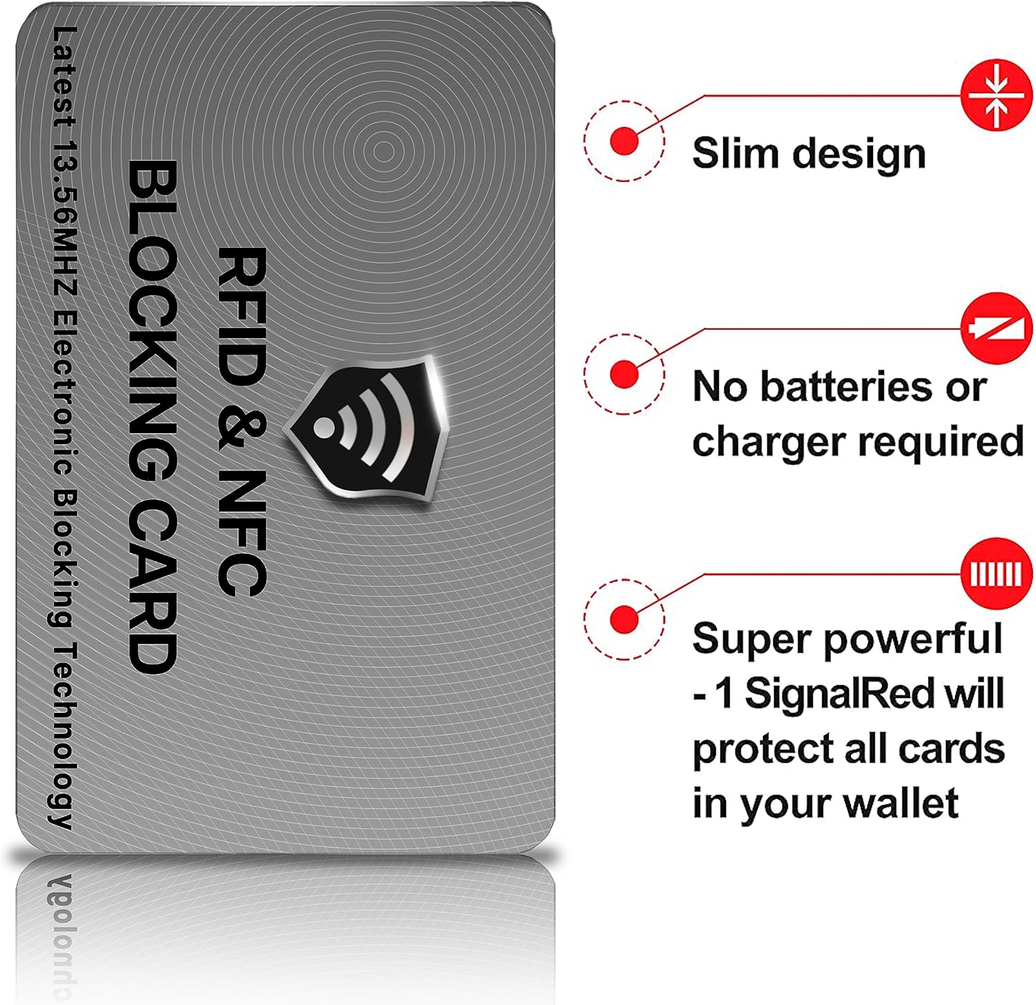 SaiTech IT 5 Pack RFID Blocking Cards, One Protects Entire Wallet Purse, NFC Contactless Bank Debit Credit Card Protector ID ATM Guard - Grey - Image 7