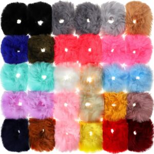 WILLBOND 30 Pieces Fuzzy Scrunchies...