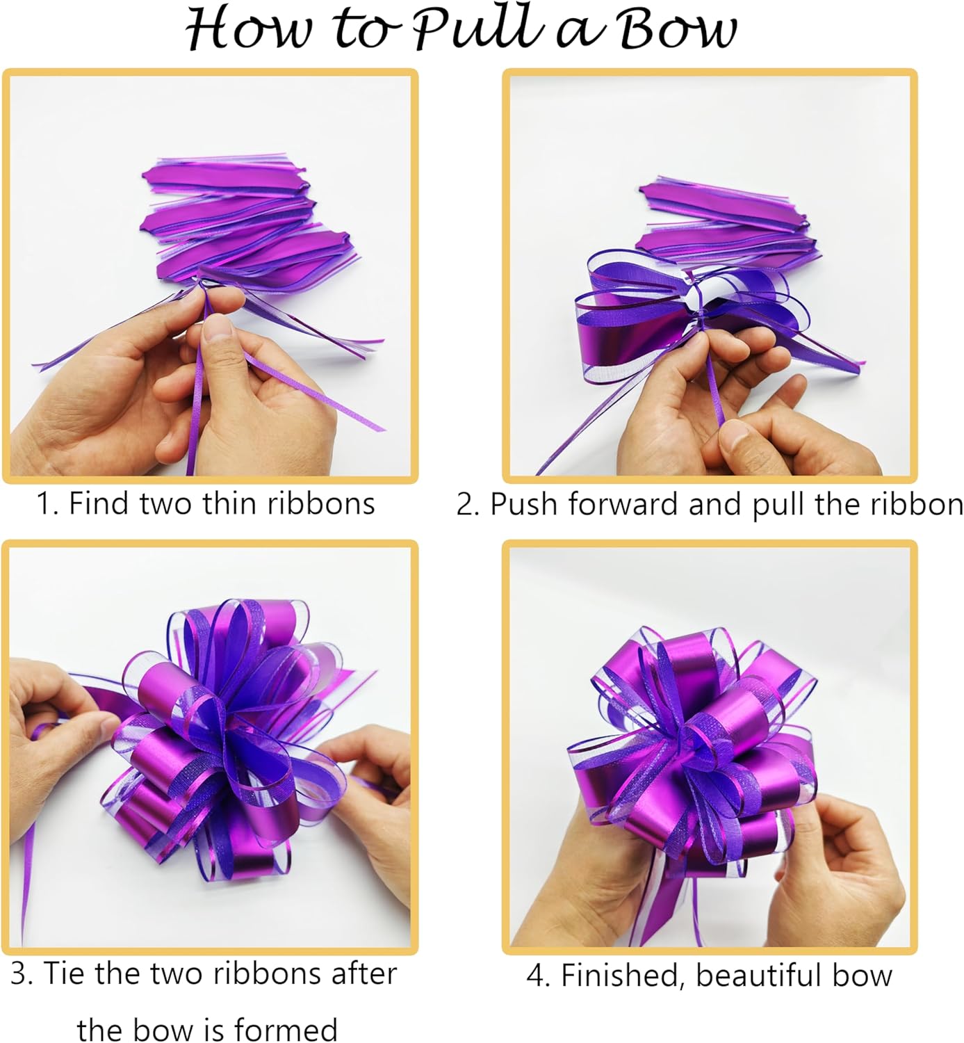 6 PCS Large Pull Bows 6 Inch White Bows for Gift Wrapping Wedding Basket Decorated Birthday Party Christmas Gift and Valentine's Day Gift Decorations - Image 3