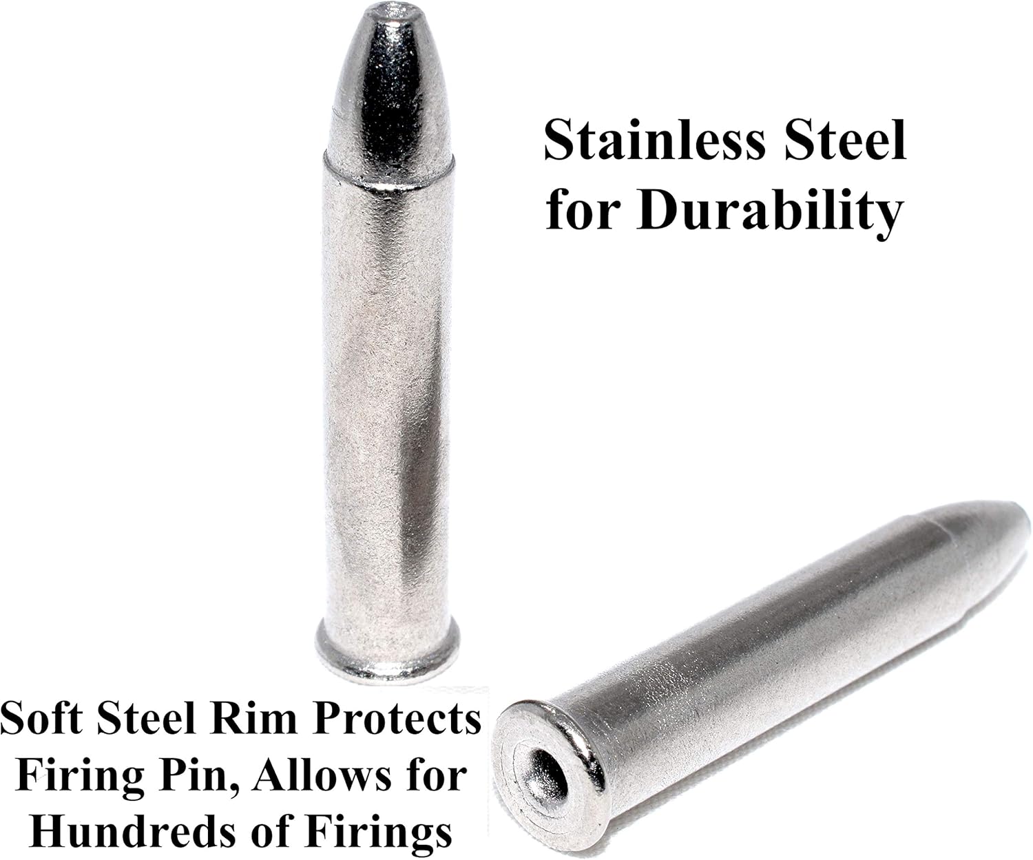 Steelworx 22 Win Mag WMR Stainless Steel Snap Caps Dummy Rounds - Image 2