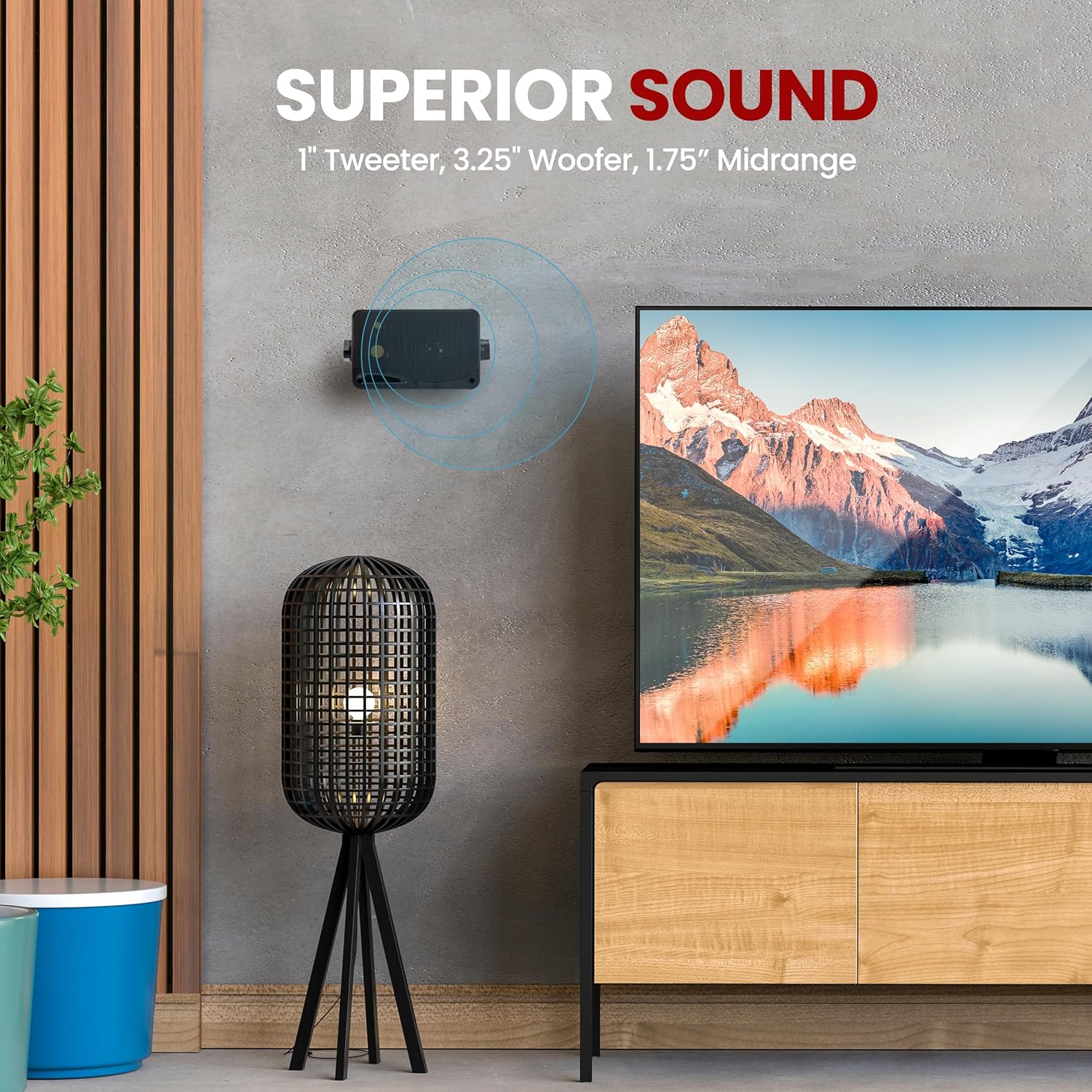 Pyramid 3-Way Indoor Outdoor Speaker System - 3.5 Inch 200W Pair of Mini Box Ceiling Wall Mount Speakers w/1" Tweeter, 3.25" Woofer, 1.75” Midrange - Home Theater Entertainment, PA System - 2022SX - Image 4