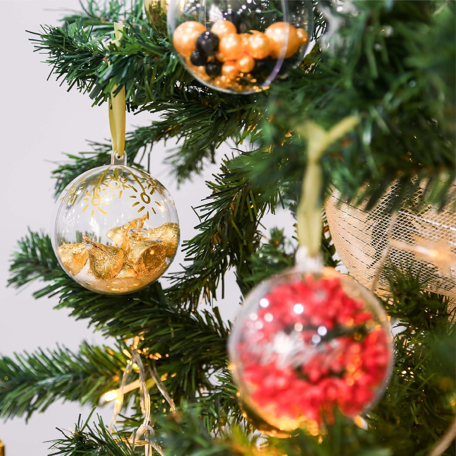 20 PCS Clear Plastic Fillable Balls Ornaments, 3.15 Inch Christmas Ornament Balls for DIY Crafts, Hanging Ornaments, Christmas Tree Decoration, Personalized Gifts, Home Decor - Image 2