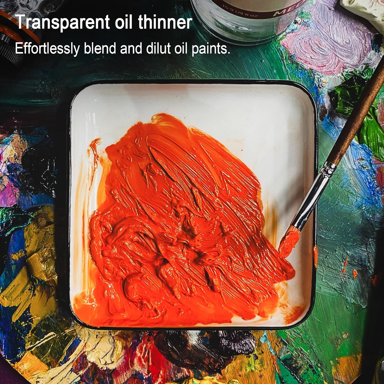 PHOENIX Oil Paint Thinner - 16.9 Fl Oz./ 500ml Oil Brush Cleaner, Odorless Painting Diluent, Mineral Spirits Refined Solvent, Painting Medium for Artists - Image 3