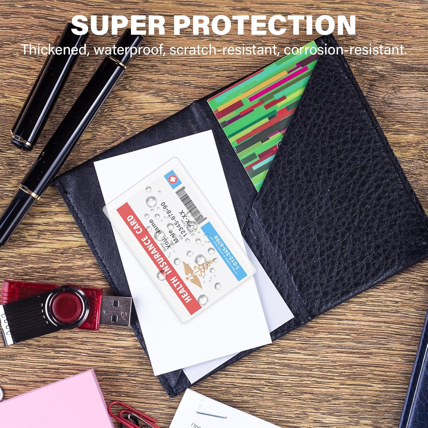 ZHOMA 10 Pack New Medicare Card Holder Protector Sleeves, Soft Clear PVC Wallet Insert for Credit and Business Card, 2.44 x 3.66 Inch Thick Transparent Waterproof for License ID Social Security Card - Image 7