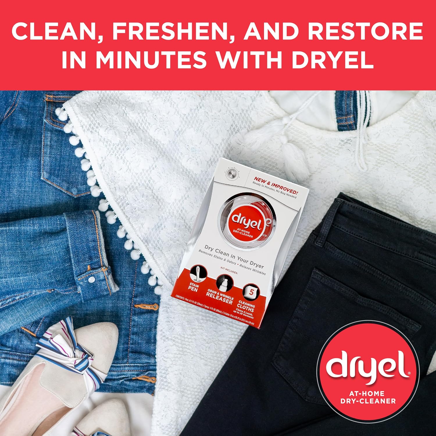 dryel At-Home Dry Cleaner Refill, New and Improved, Gentle Laundry Care for Special Fabrics and Dry-Clean-Only Clothes, 12 Loads with On-the-Go Stain Remover - Image 8