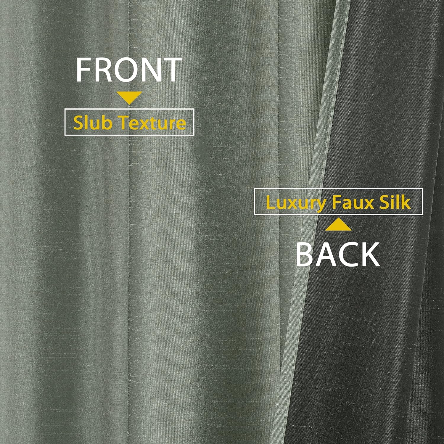 Chyhomenyc Uptown 2PCS Sage Green Kitchen Tier Curtains 36 inch Length, Faux Silk Room Darkening Soft Lightweight Short Cafe Curtains for Farmhouse Bathroom Bedroom Small Windows, Each 30Wx36L inch - Image 6