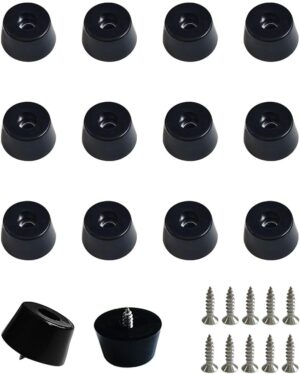 20 PCS Black Rubber Feet with Stain...
