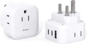 2 Pack US to India Plug Adapter, Ty...