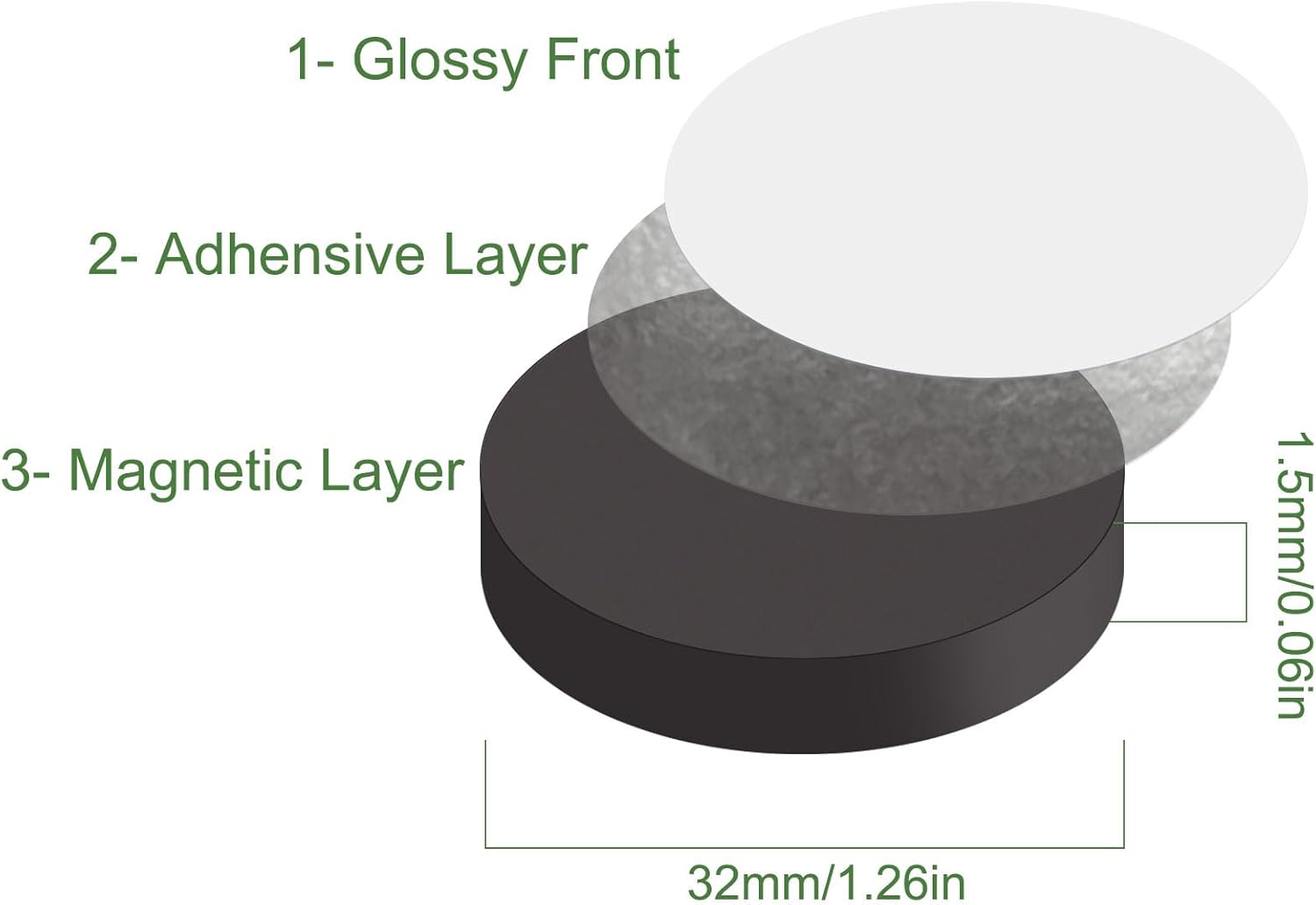 Miniature Magnetic Self-adhensive Round Bases for Wargames Flexible Sticky Magnets (Round 32mm-70pcs) - Image 5