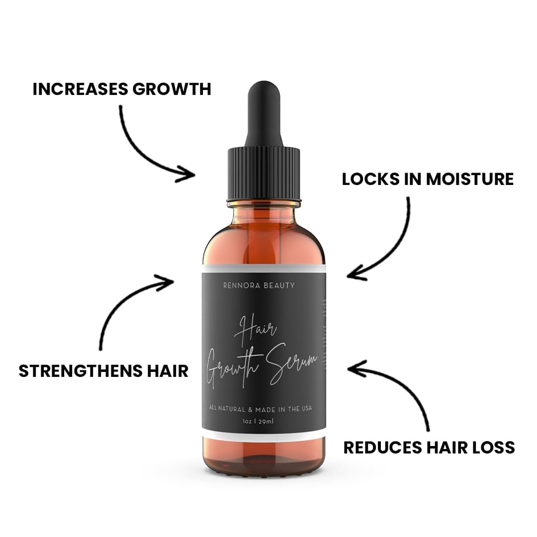 Rennora Hair Growth Serum with Organic Herbs and Natural Vitamins, Peppermint Oil, Stinging Nettle, and Rosemary Oil, No Chemicals, Formulated for Hair Regrowth (1 Pack - 30 Day Supply) - Image 3