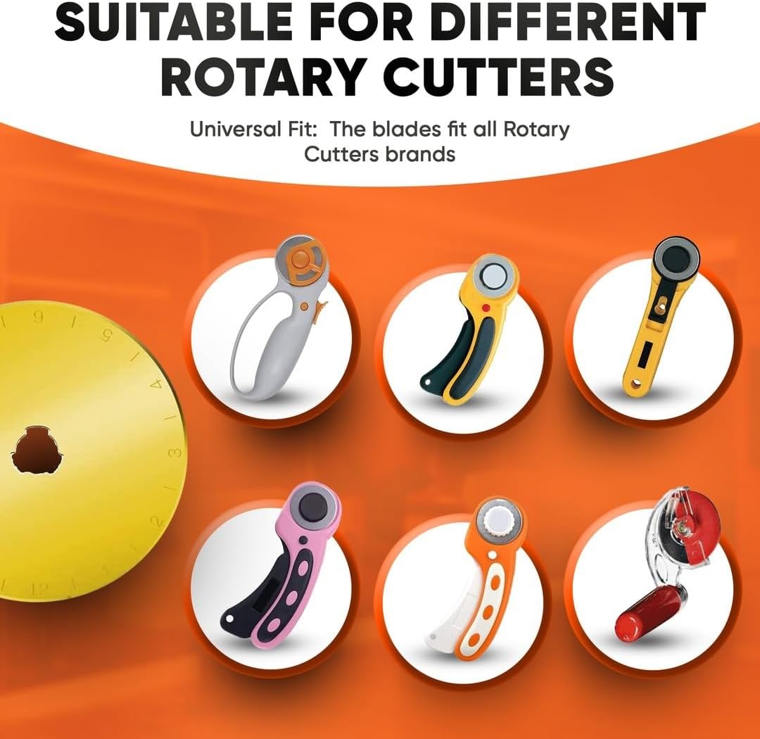 Kingsource 28mm Rotary Cutter Blades 10 Pack Titanium Coated Replacement Blades for Quilting, Sewing, Scrapbooking, Fits Olfa, Fiskars, Sharp and Durable - Image 3