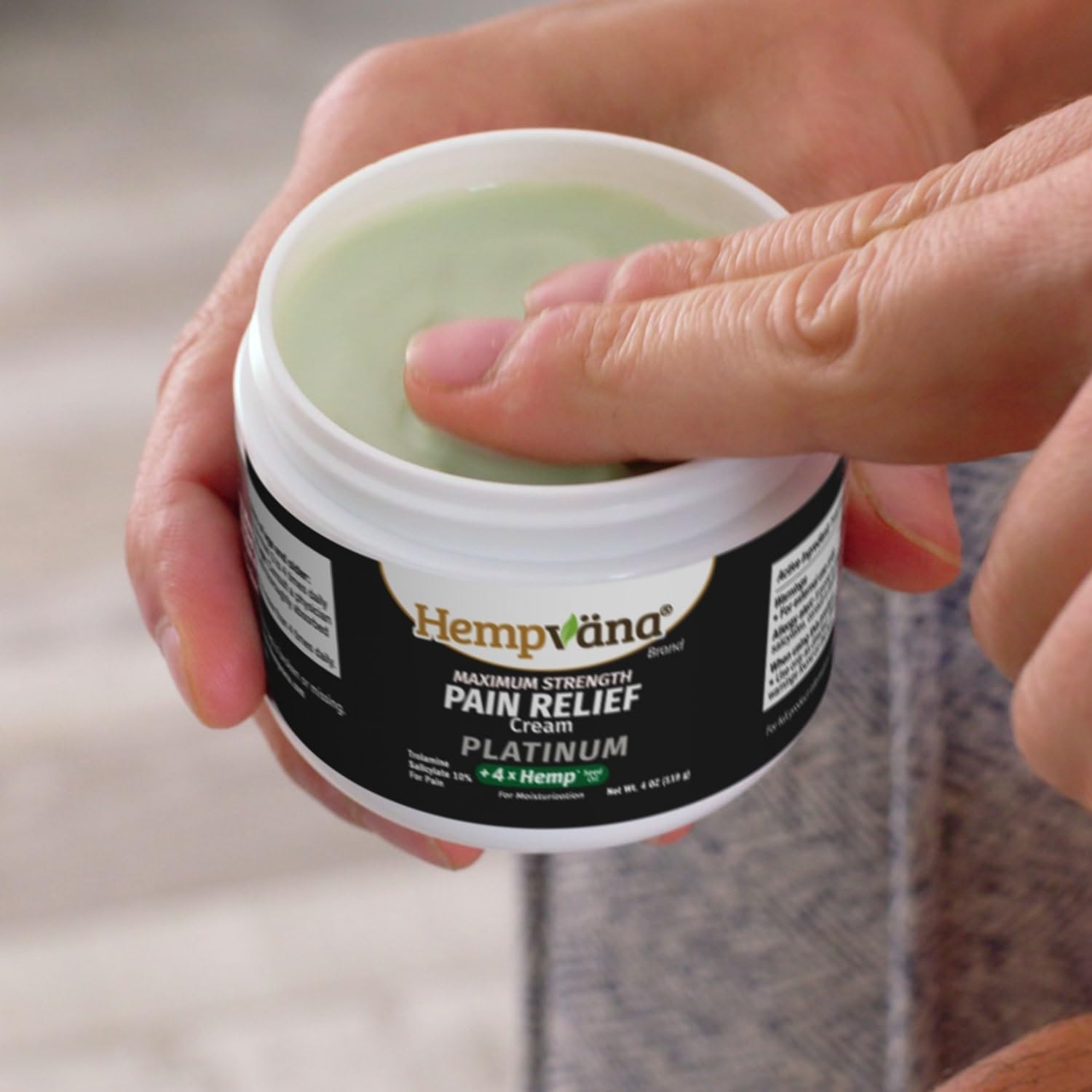 Hempvana Platinum Maximum Strength Relief Cream 4X Hemp for Muscles, Joints, Back, Knees, Shoulders, Neck, Elbows, Hands, Feet. AS SEEN ON TV. Odor-Free, Non-Greasy, Quickly Absorbs, 4X More Hemp - Image 6